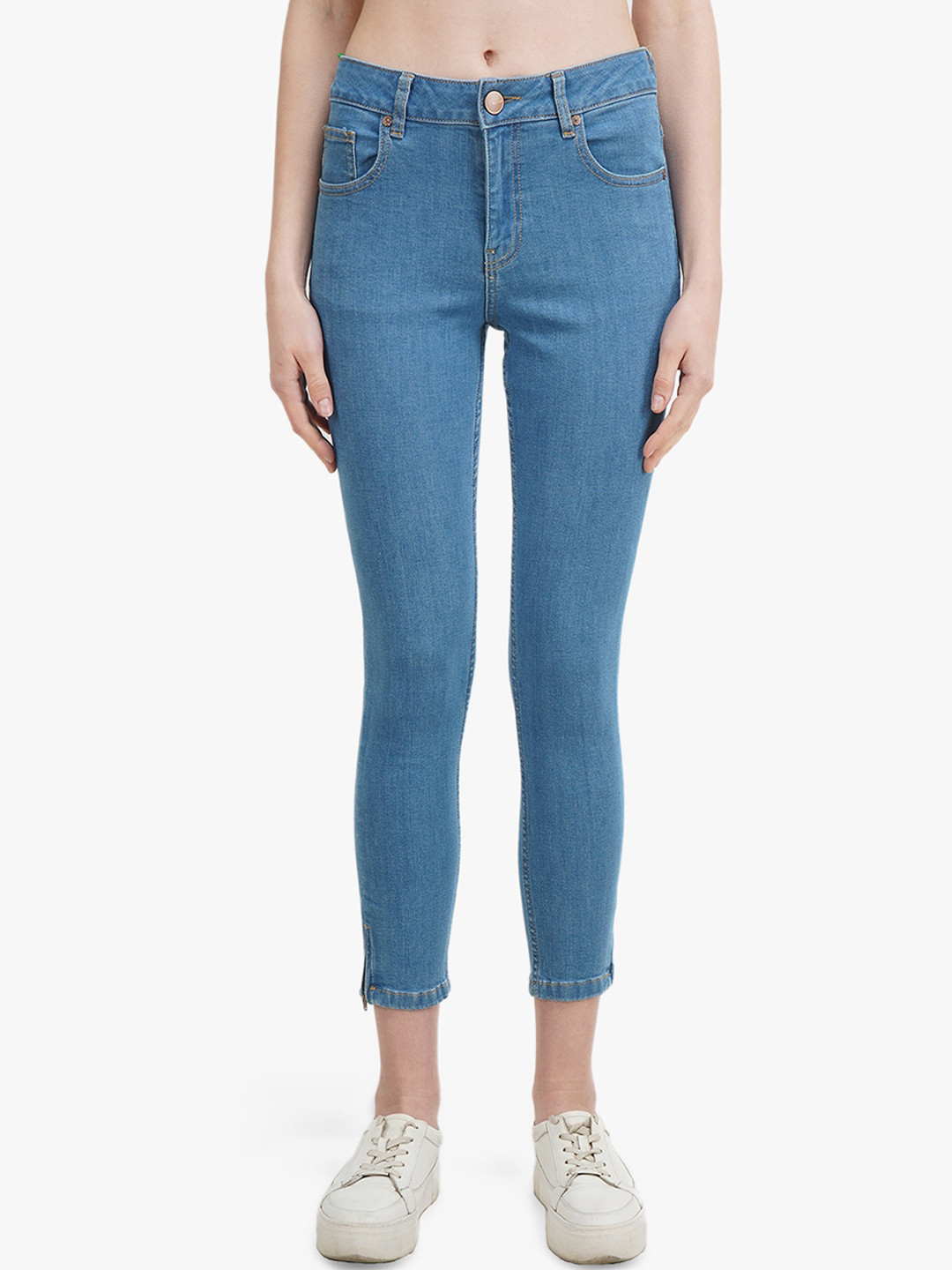 United Colors of Benetton Women Navy Blue Skinny Fit Low-Rise Jeans