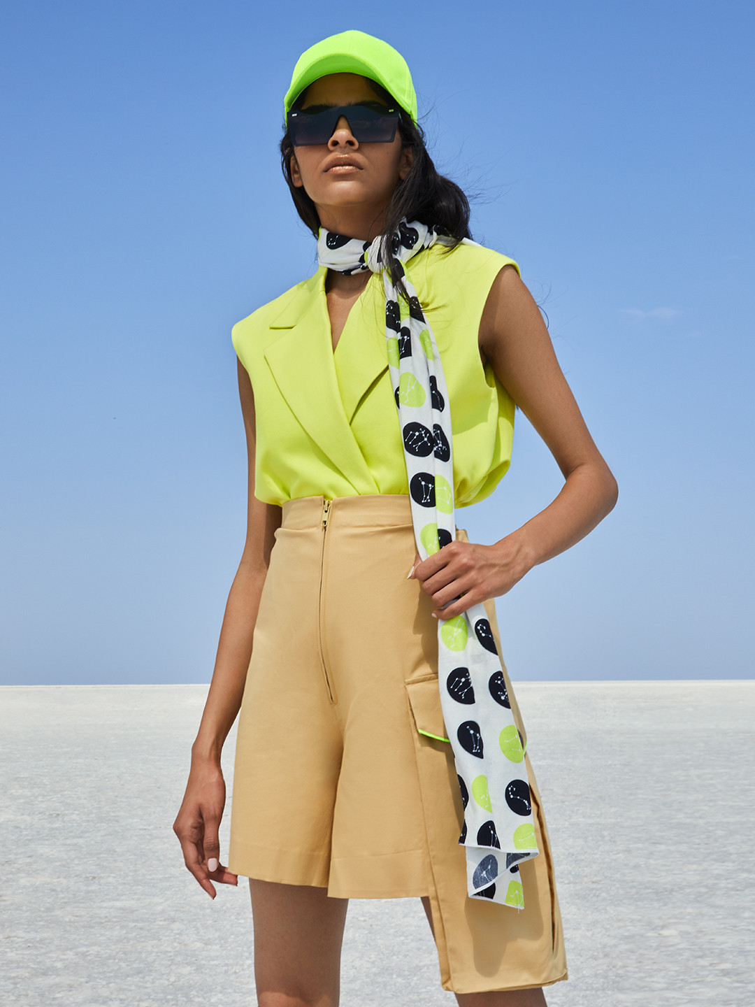 Crimsoune Club x Nikhil Thampi Women Beige Cargo Shorts