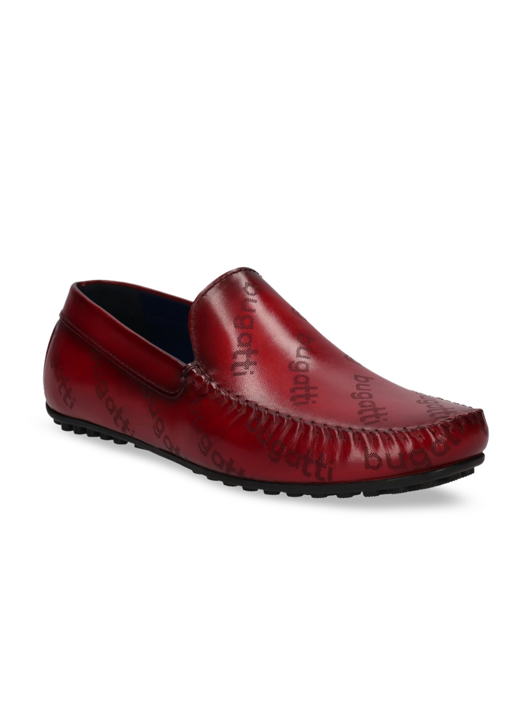 Bugatti Tresmo Men Maroon Printed Leather Loafers