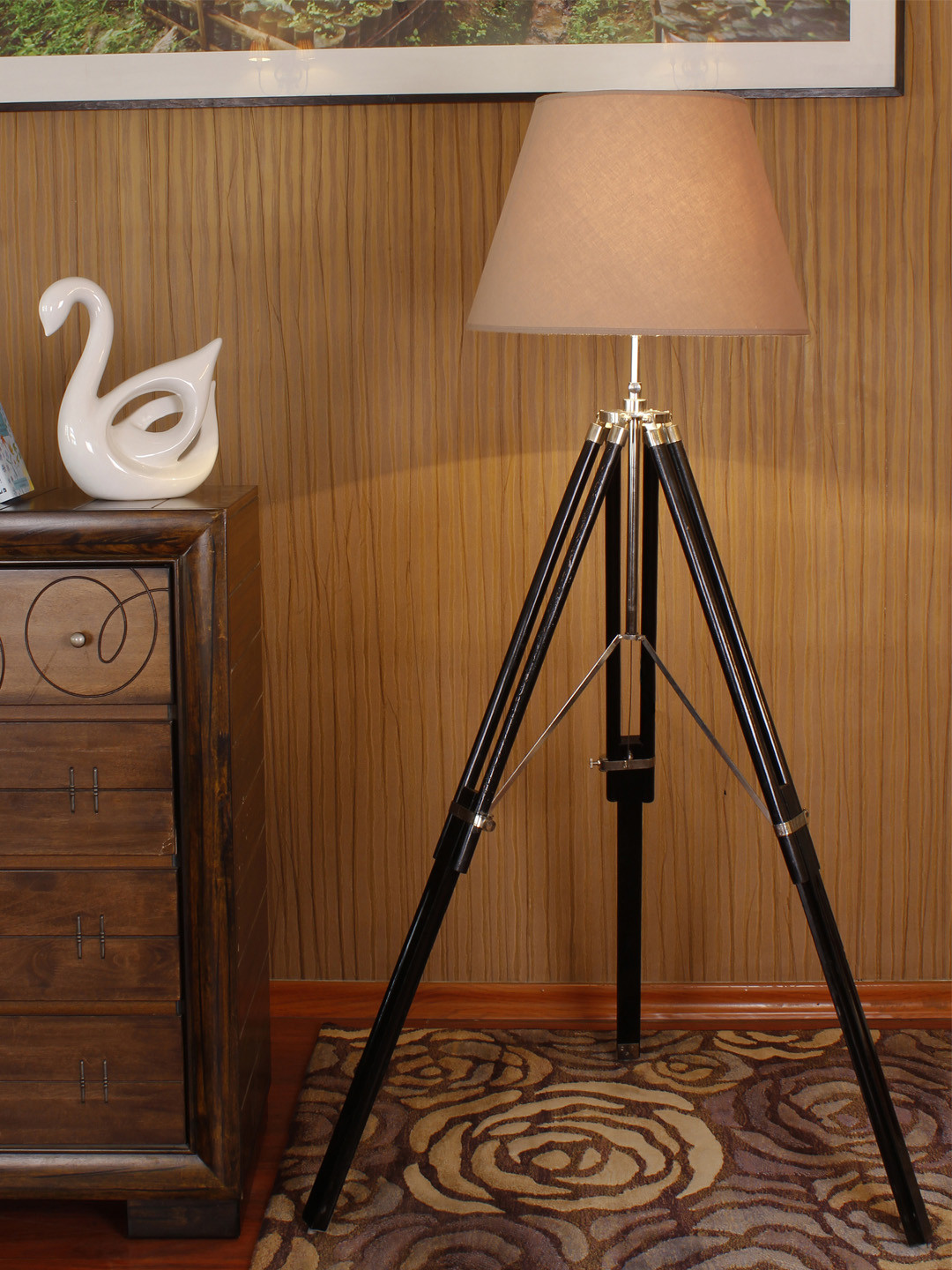 THE LIGHT STORE Brown & Black Tripod Lamp