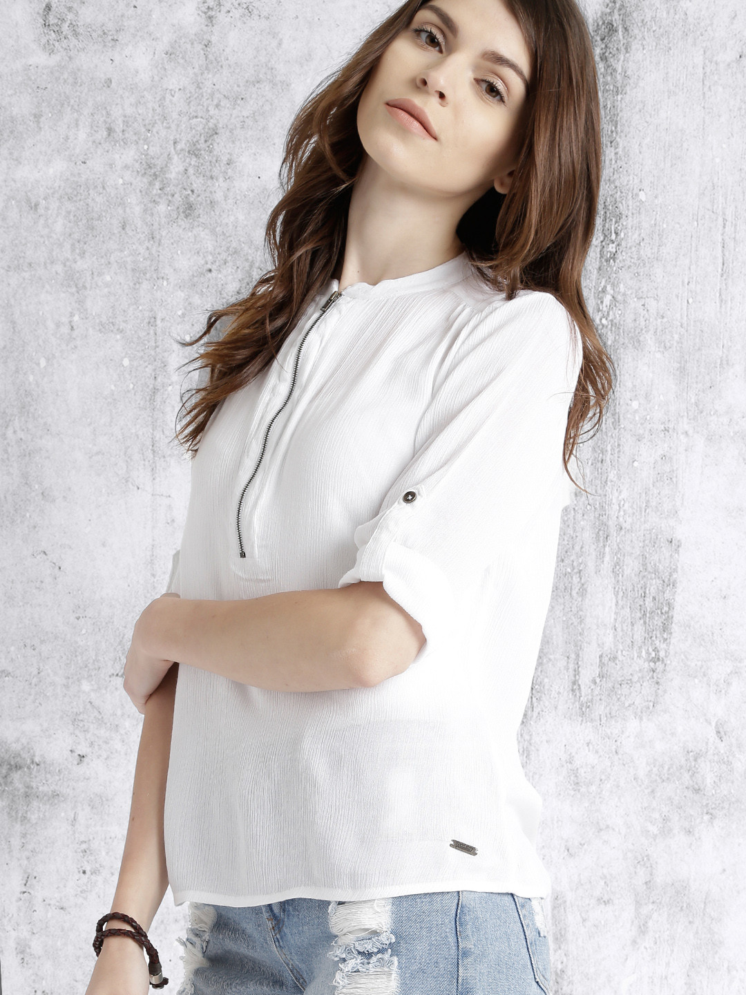 Roadster Women White Solid Top
