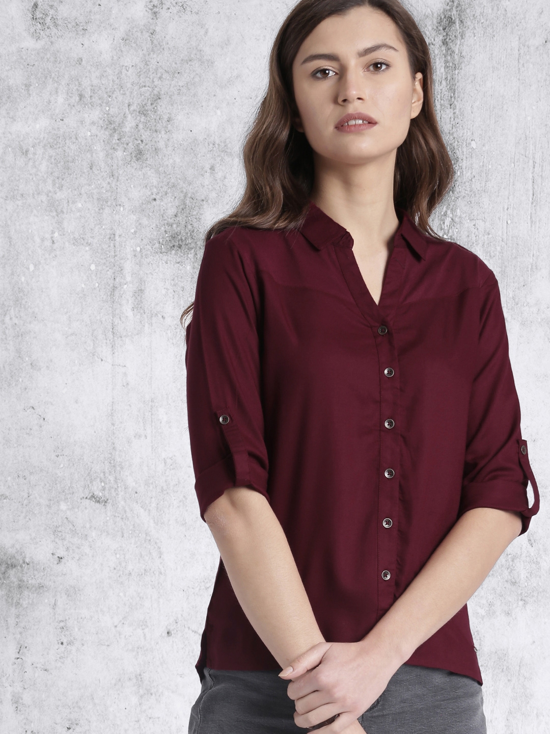 Louis Philippe Casual Shirts : Buy Louis Philippe Maroon Shirt Online |  Nykaa Fashion