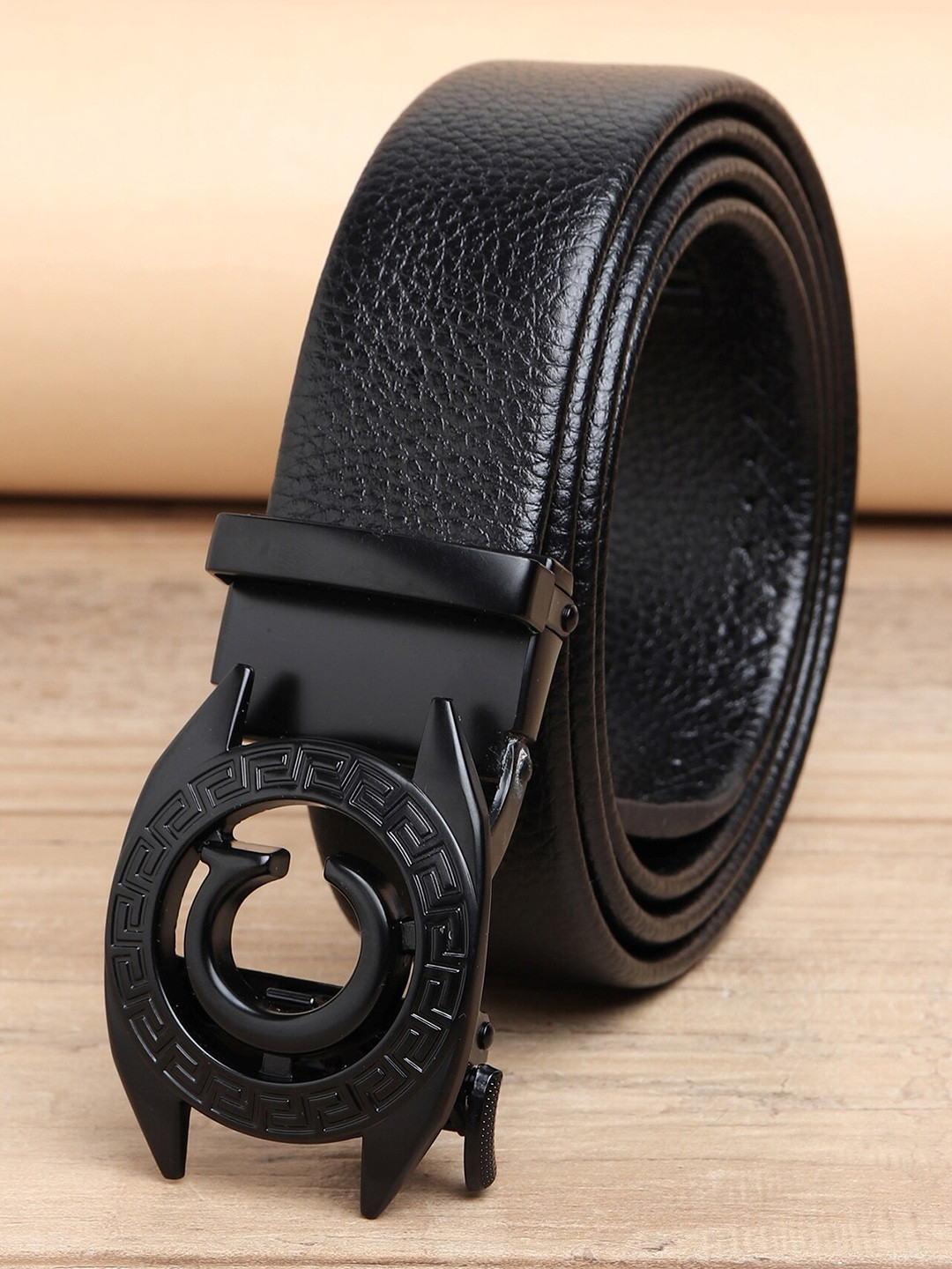 ZORO Men Black Alphabet Letter C Belt
