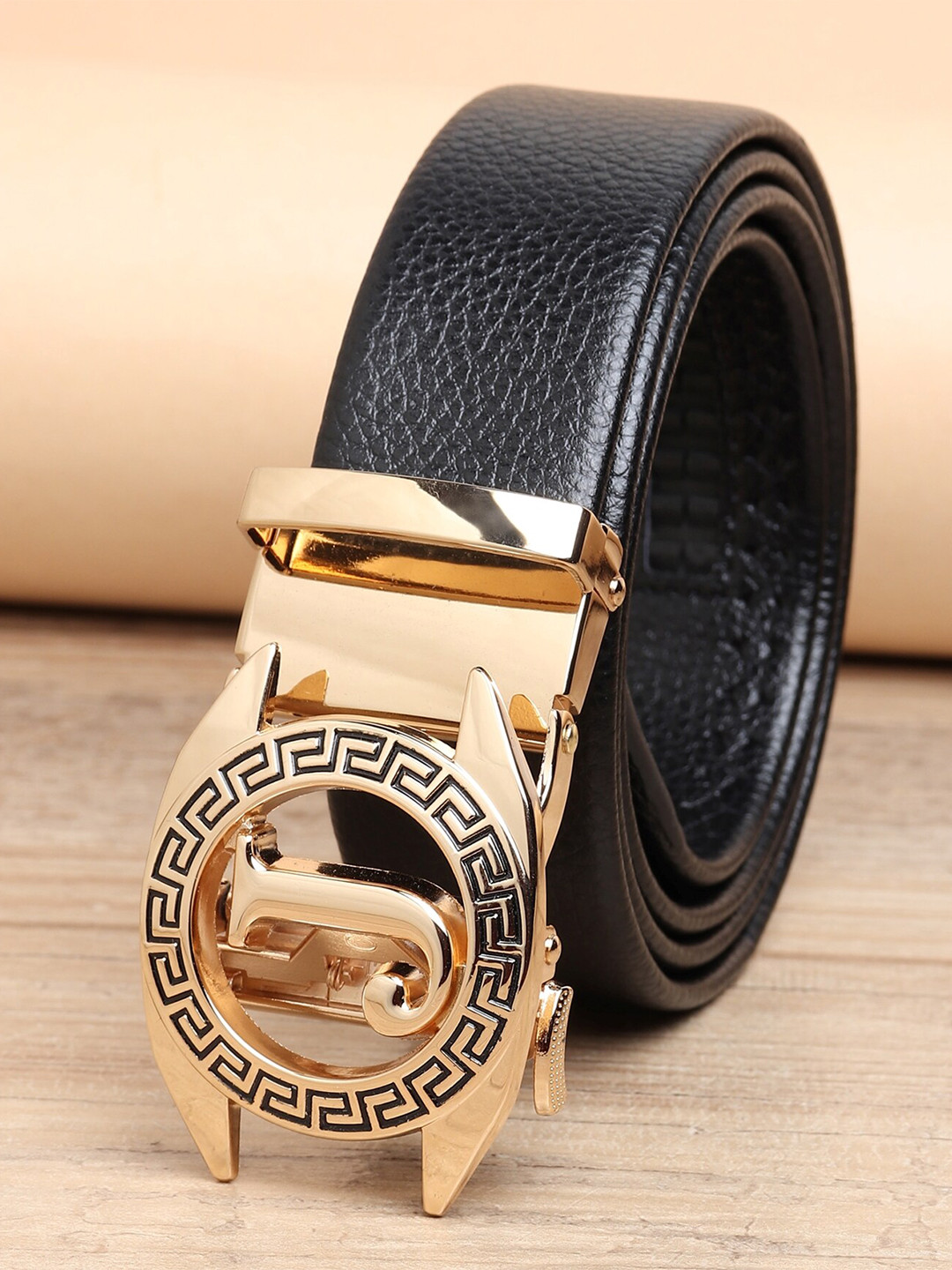 ZORO Men Black Alphabet Letter J Belt
