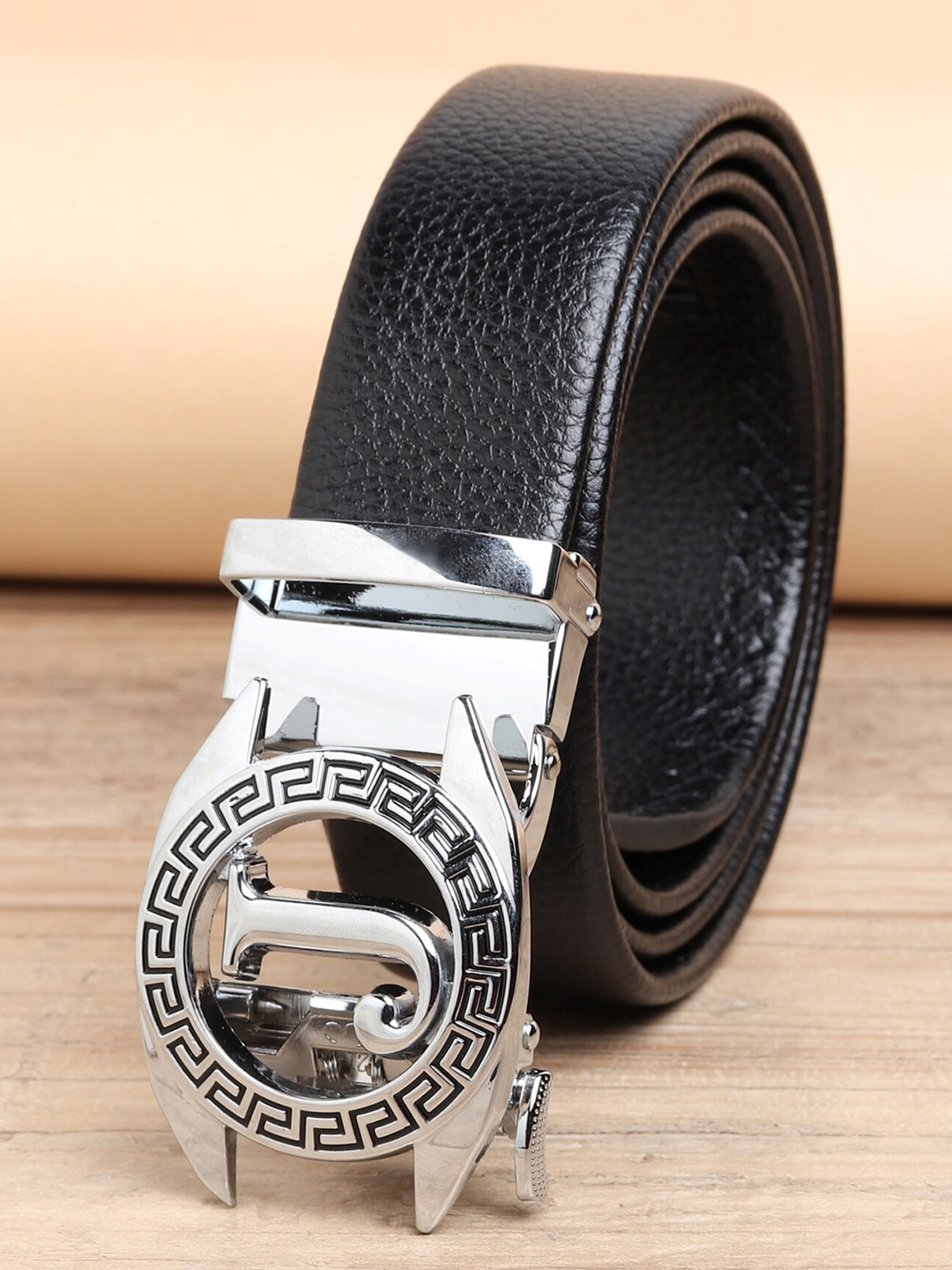 ZORO Men Black Autlock PU Belt