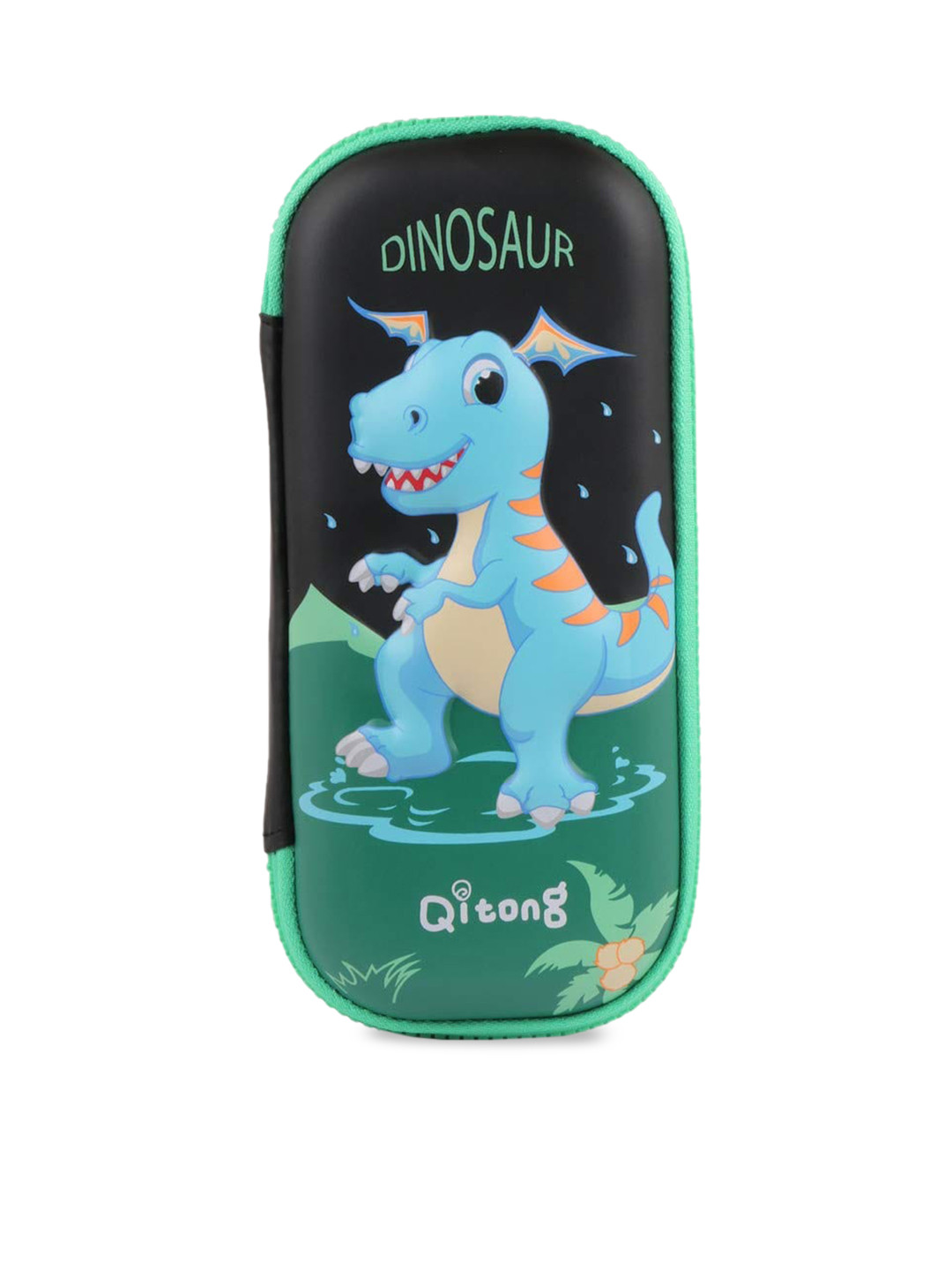 Instabuyz Kids Green & Black Printed Pencil Case