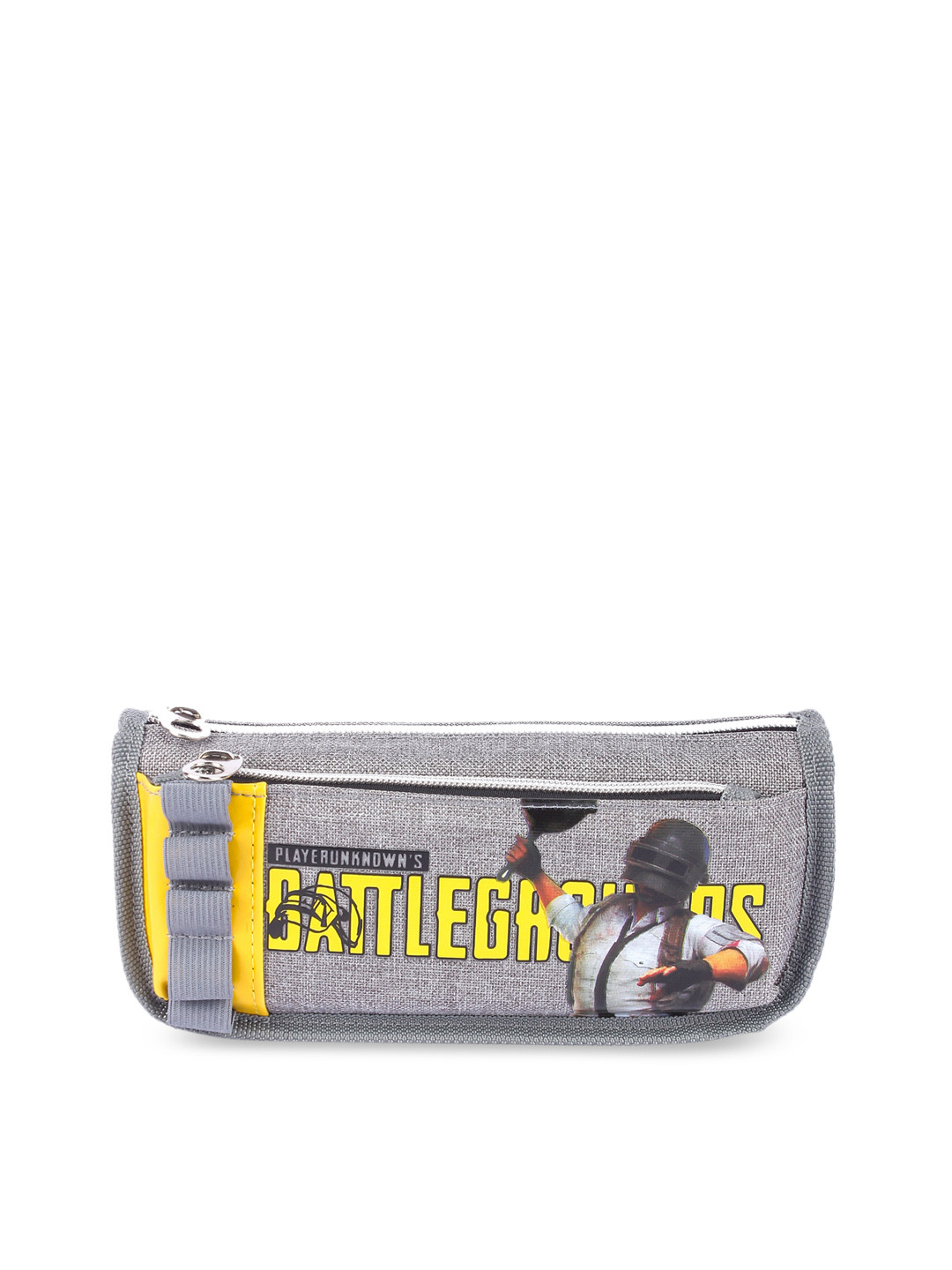 Instabuyz Unisex Kids Grey & Yellow Printed Pen Pencil Case Stationery