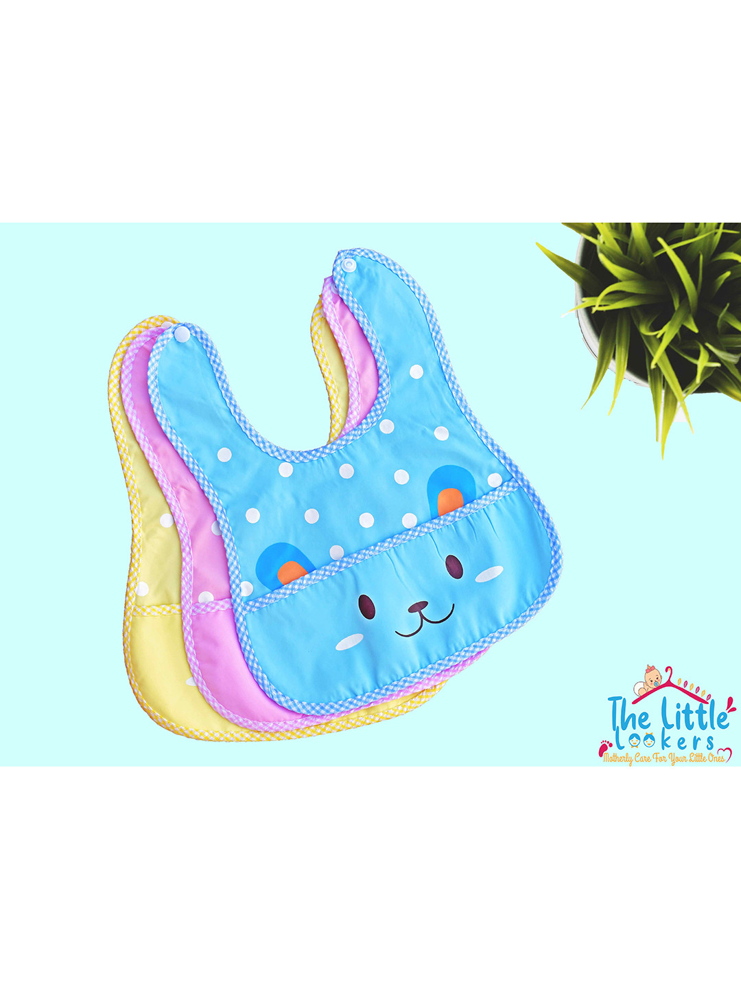 The Little Lookers Infants Pack of 6 Printed Cotton Bibs