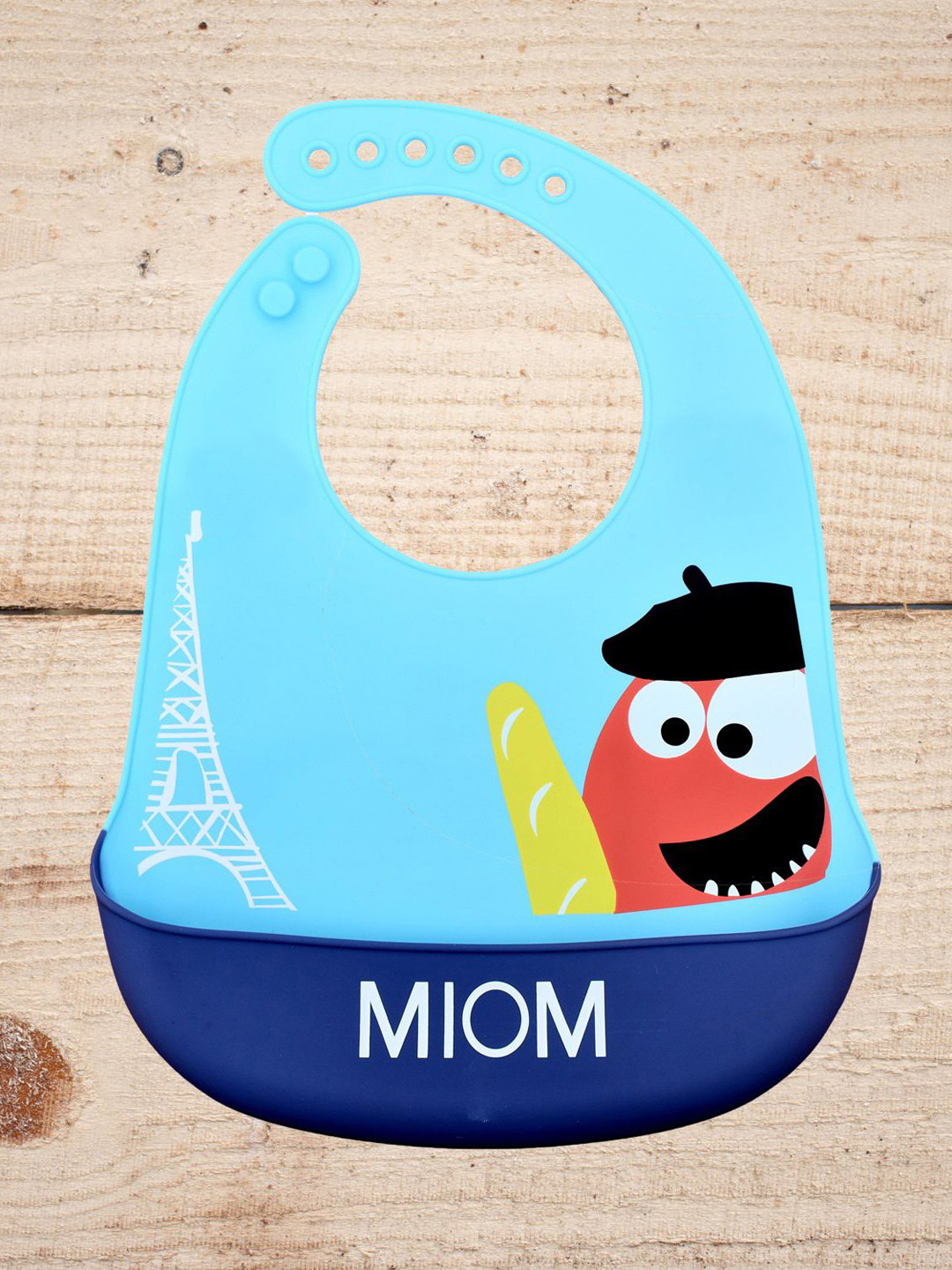 The Little Lookers Infant Kids Blue & White Printed Bib