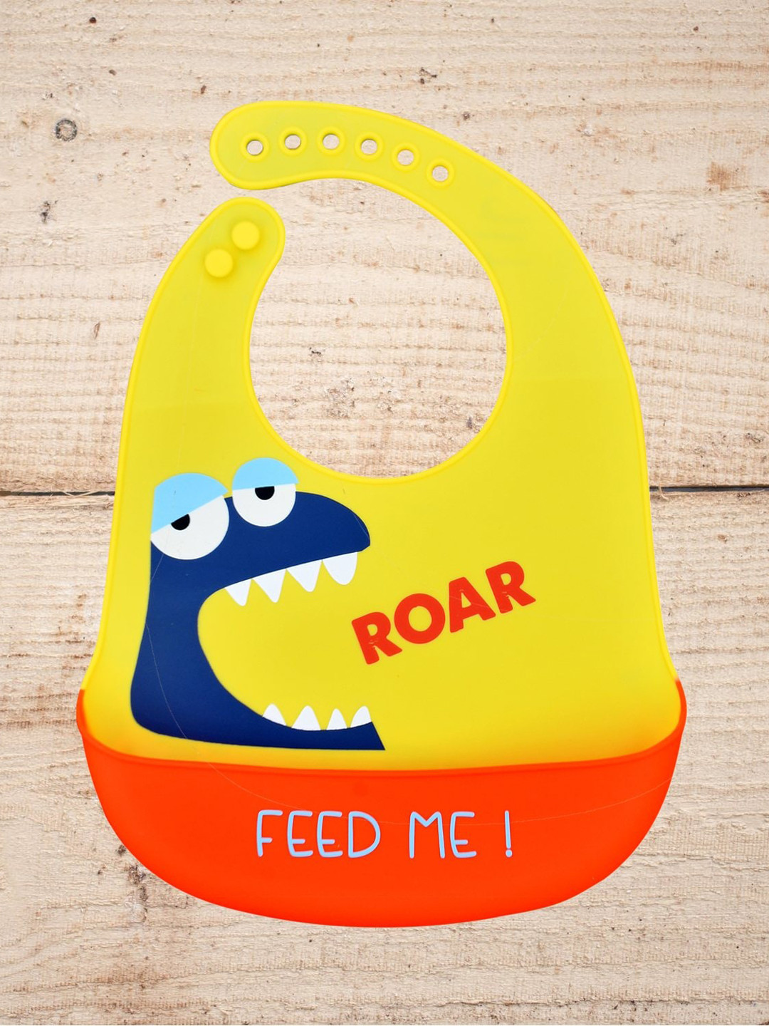 The Little Lookers Infant Kids Yellow & Orange Silicone Printed Bib