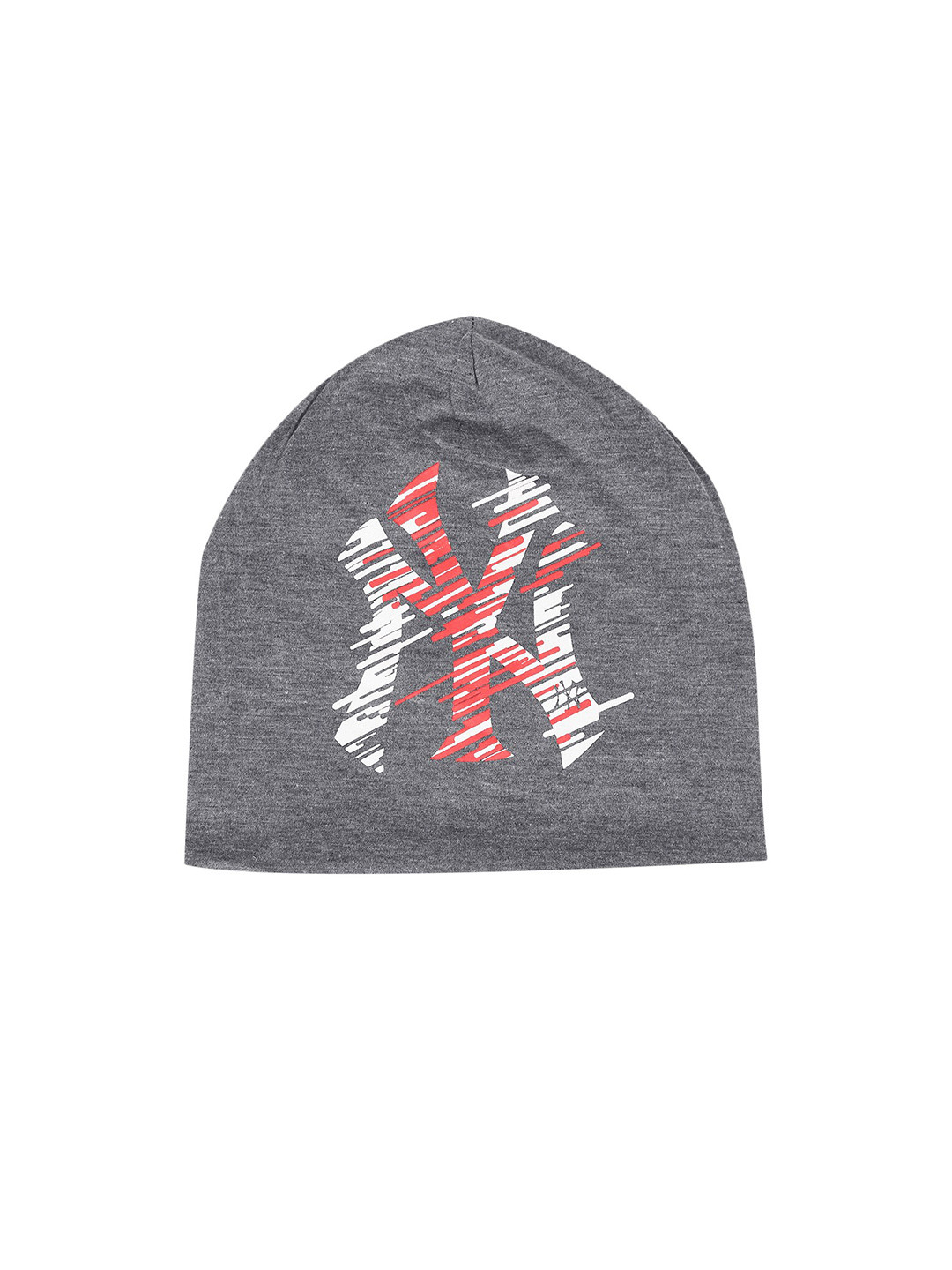 iSWEVEN Unisex Grey & White New York Yankees Printed Beanie