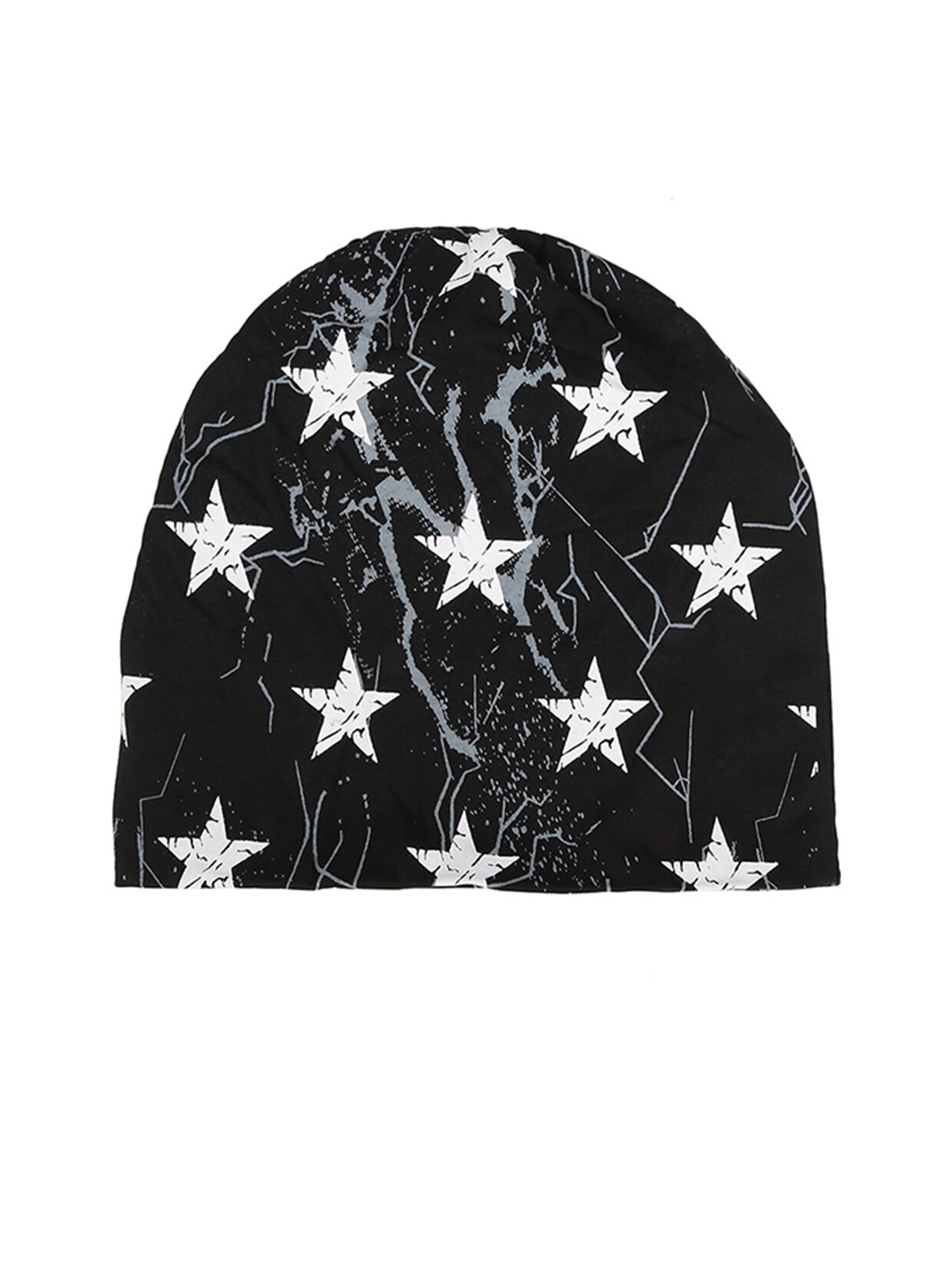 iSWEVEN Black & White Printed Beanie - Image 1