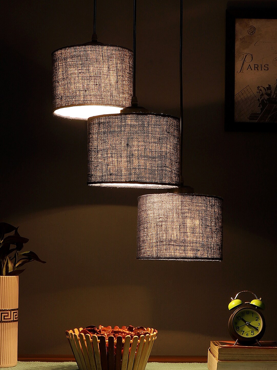 Devansh Blue Cotton Ceiling Lamp