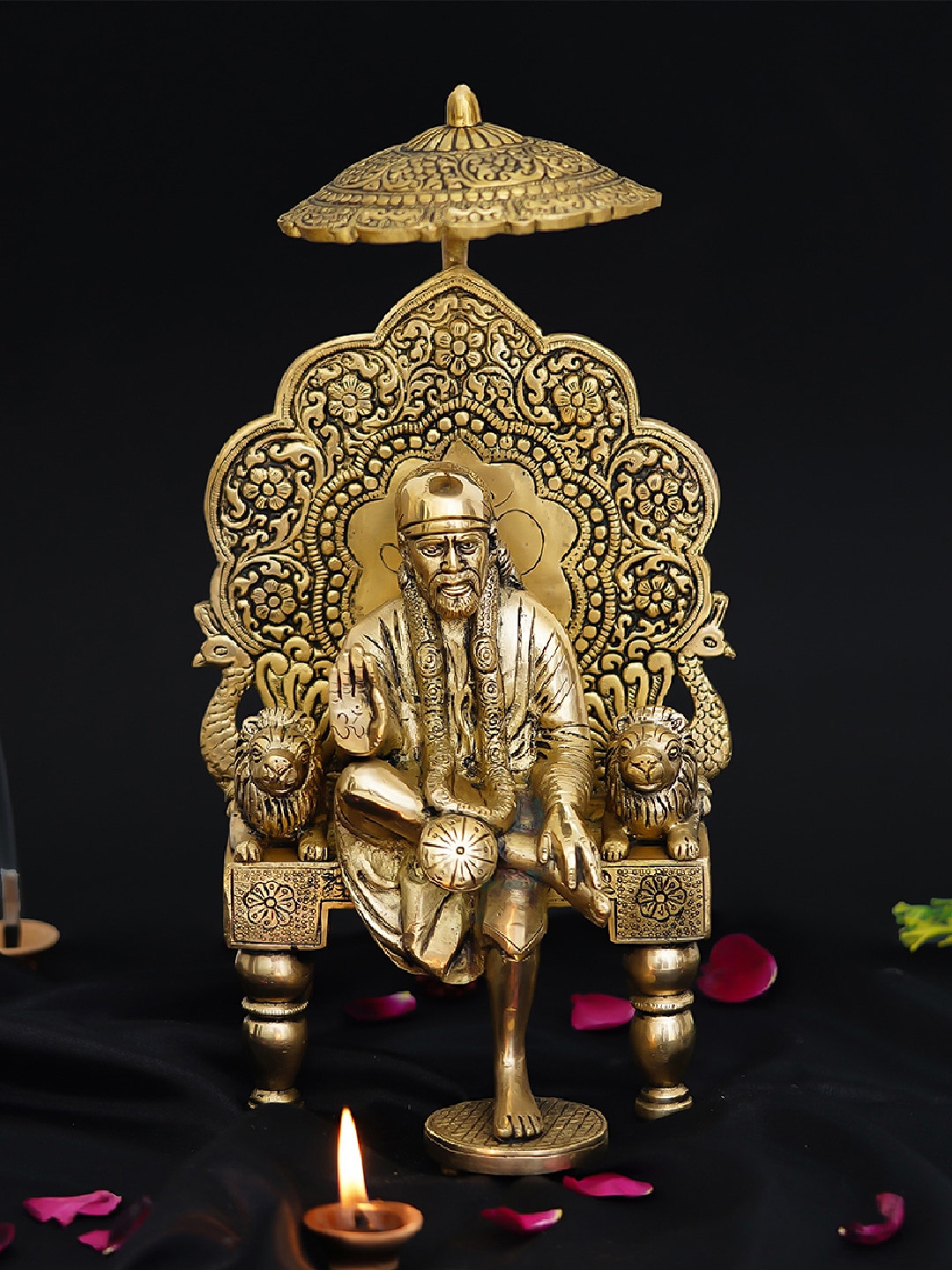 eCraftIndia Gold-Toned Sai Baba Brass Showpieces