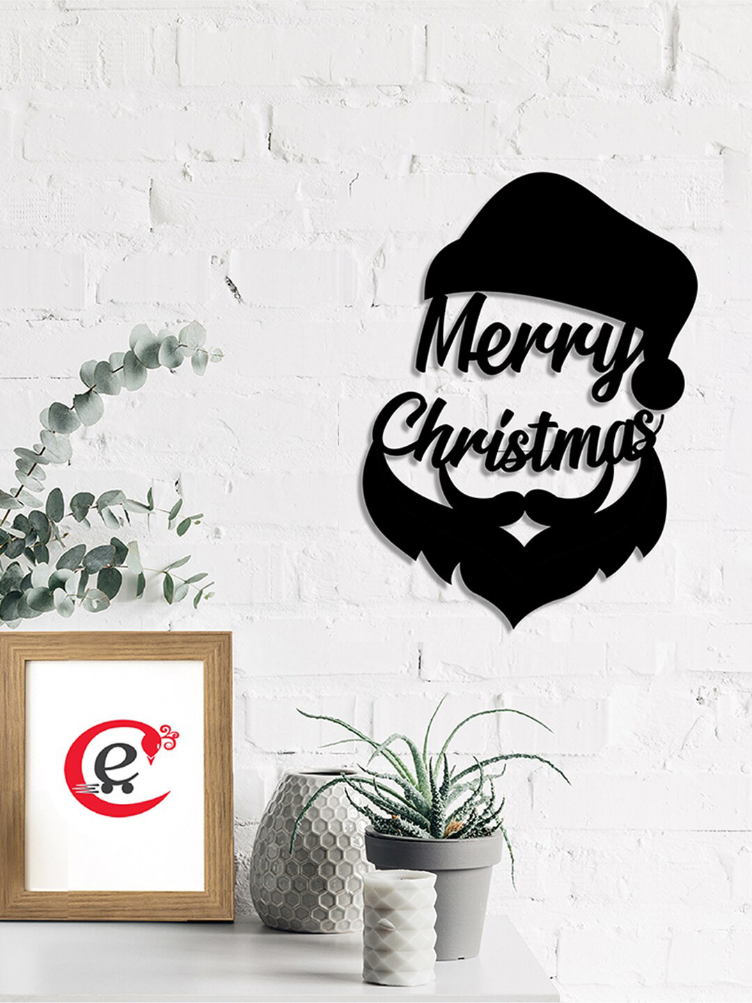 eCraftIndia Merry Christmas Santa Wood Hanging Hall Spiritual Wall Decor-9In