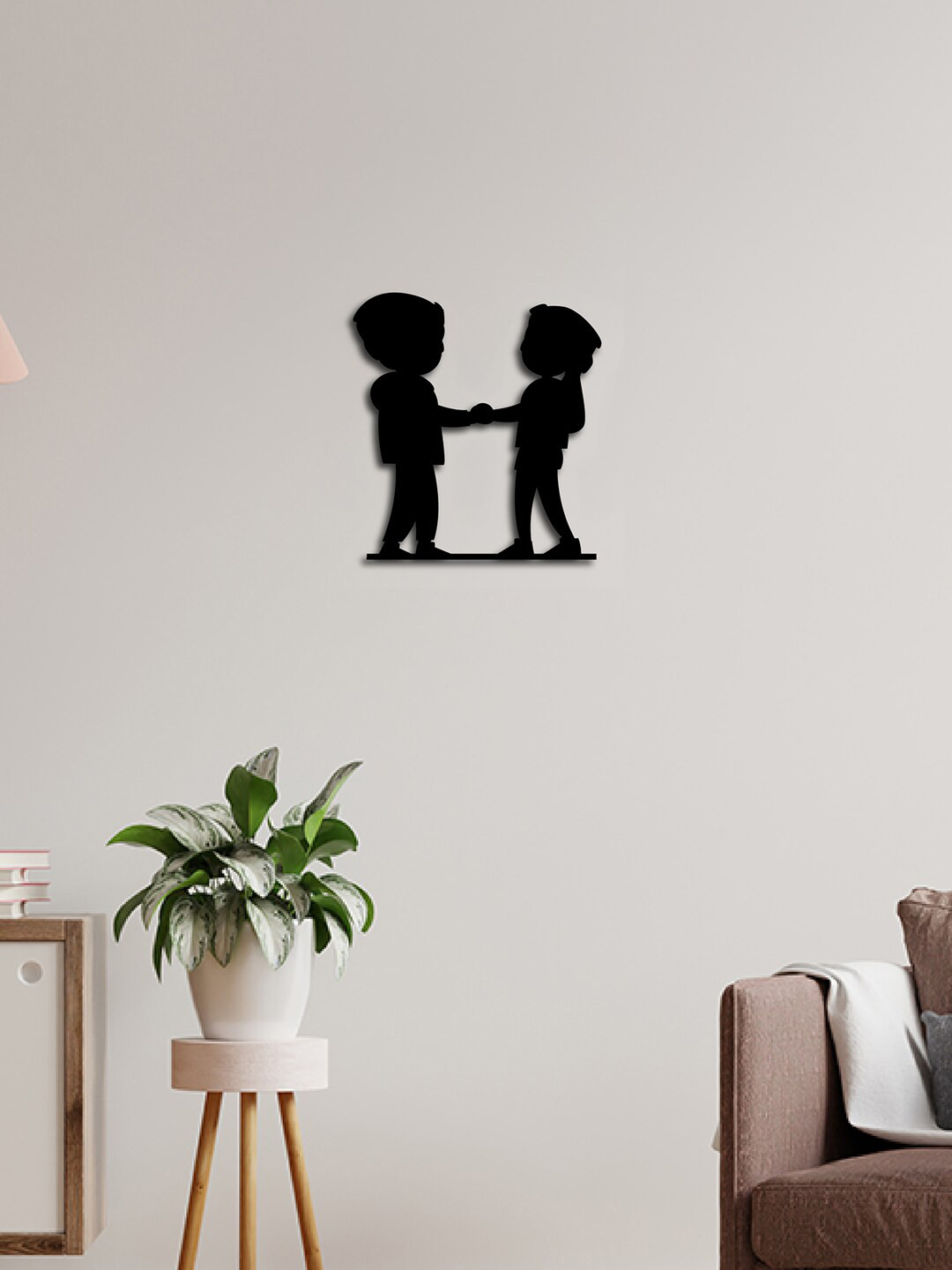 eCraftIndia Couple holding hands Wood Matte Hanging Hall Signs and Plaques-14In