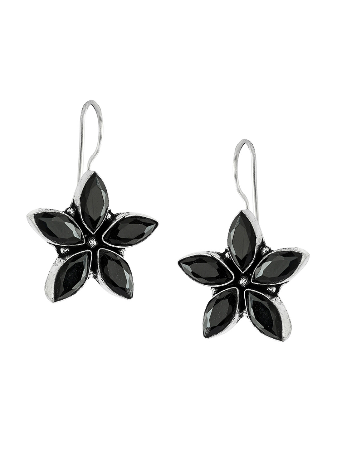 EL REGALO Black Star Shaped Studs Earrings