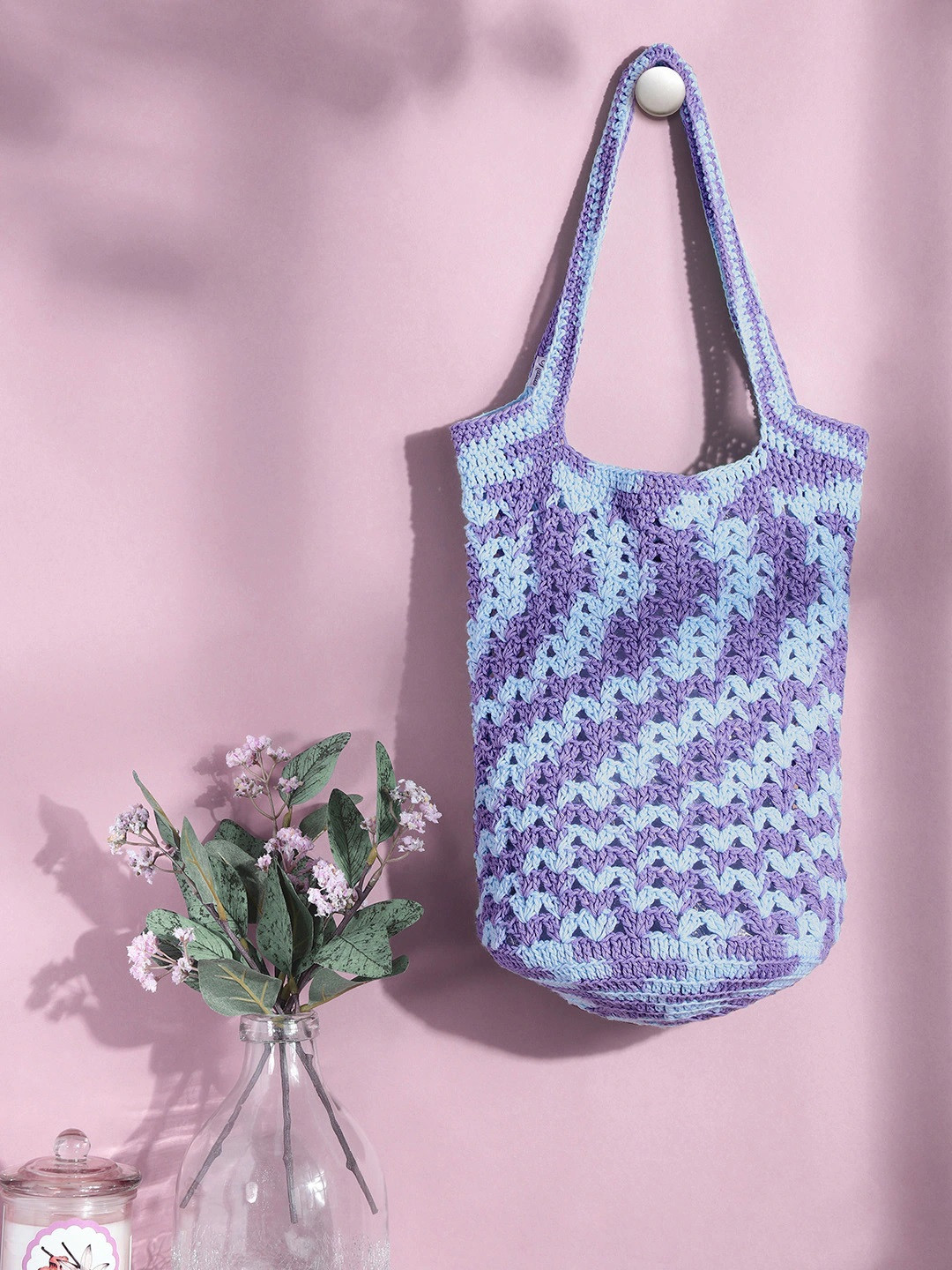 Magic Needles Blue Shopper Hobo Bag