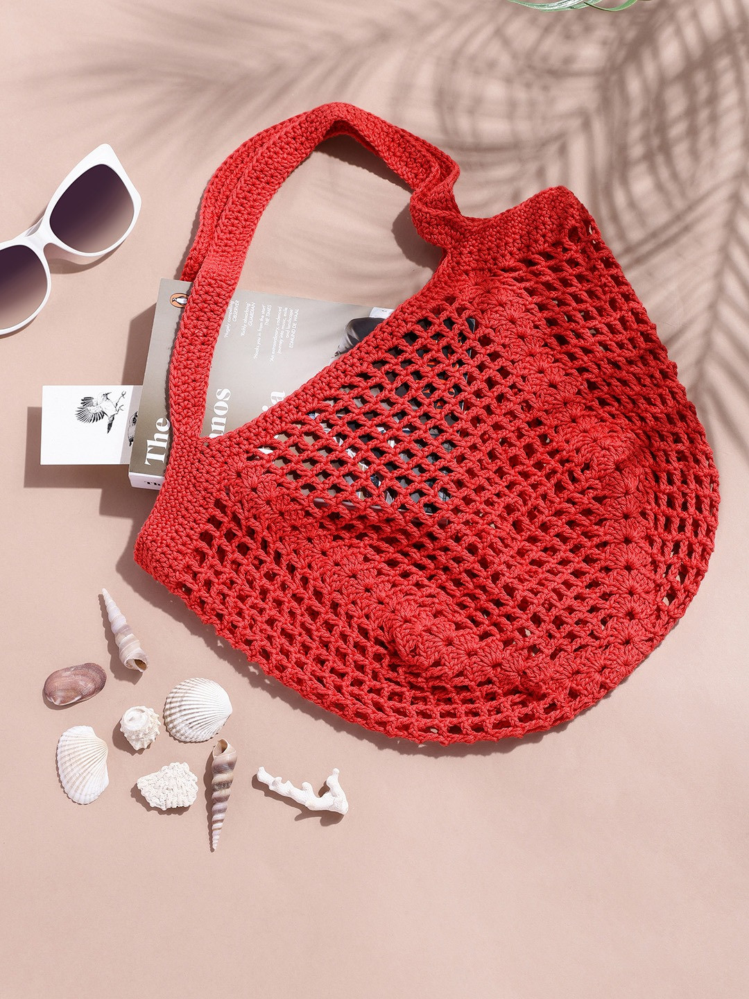 Magic Needles Red Shopper Shoulder Bag