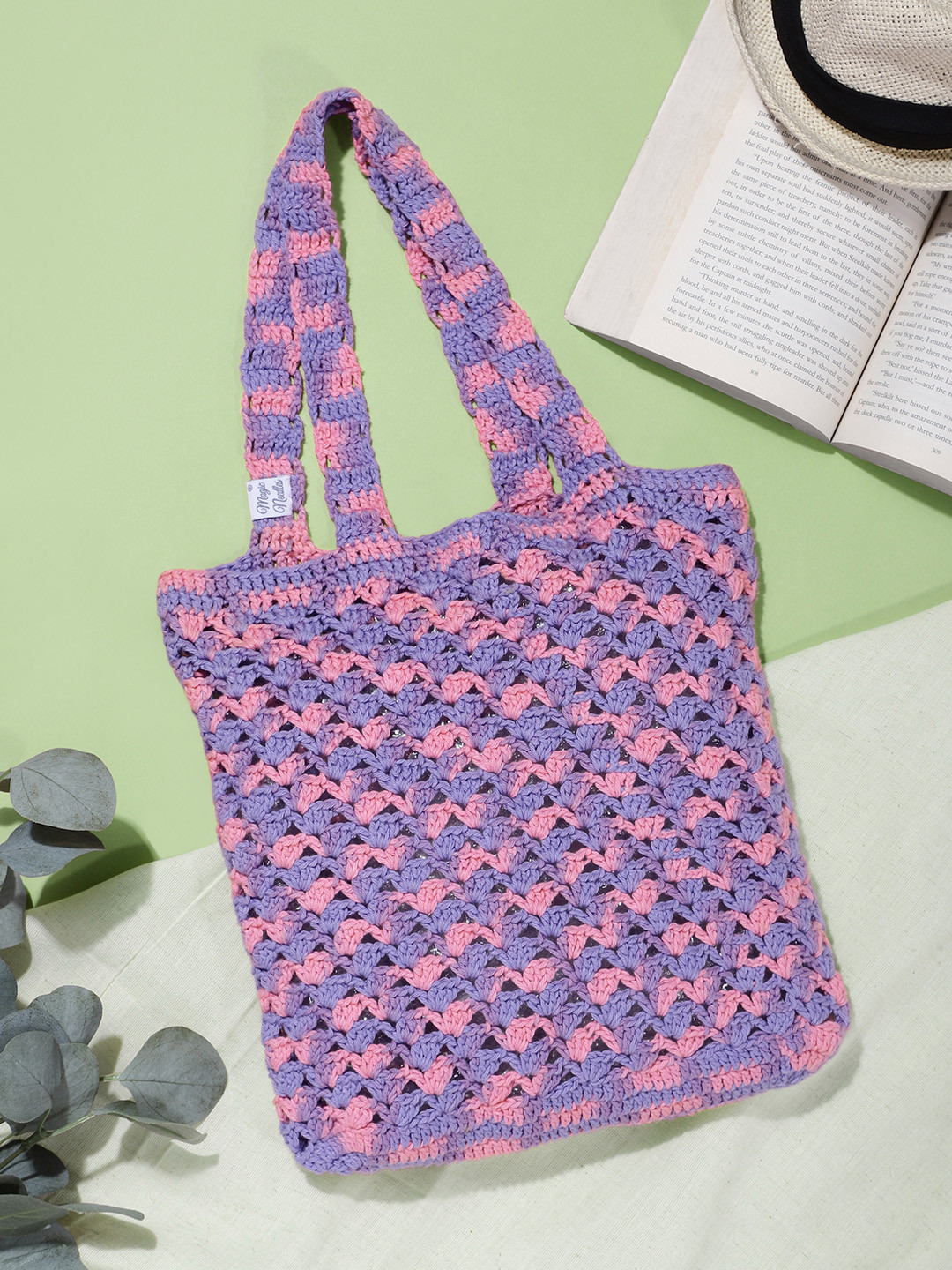 Magic Needles Purple Oversized Shopper Shoulder Bag