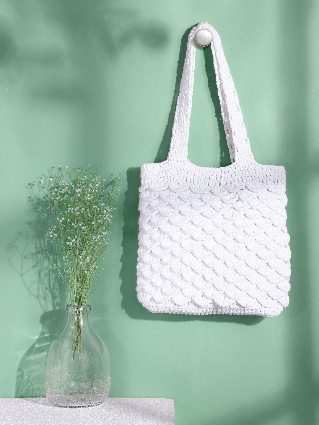 Magic Needles White Shopper Shoulder Bag