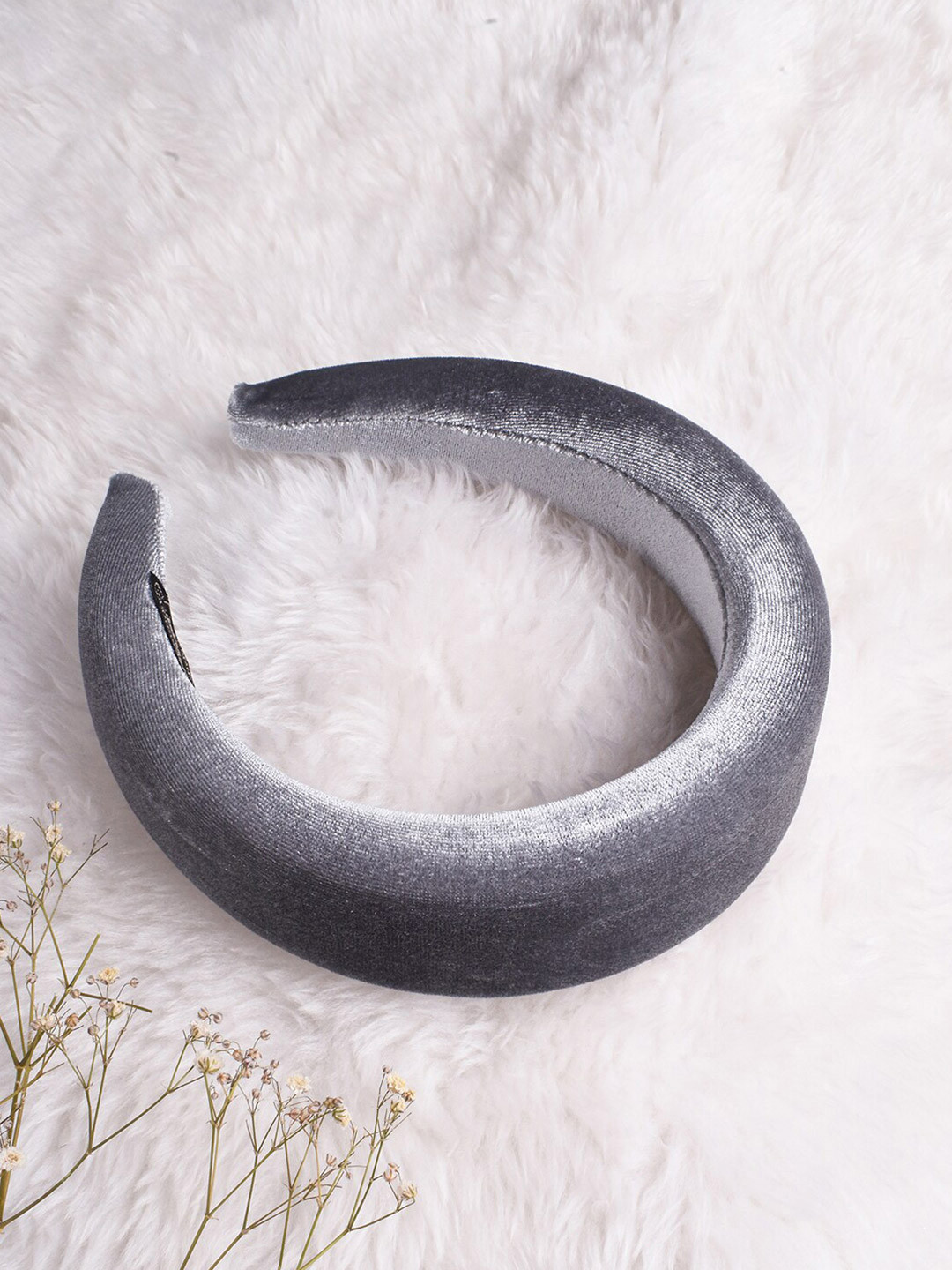 JOKER & WITCH Women Grey Velvet Hairband