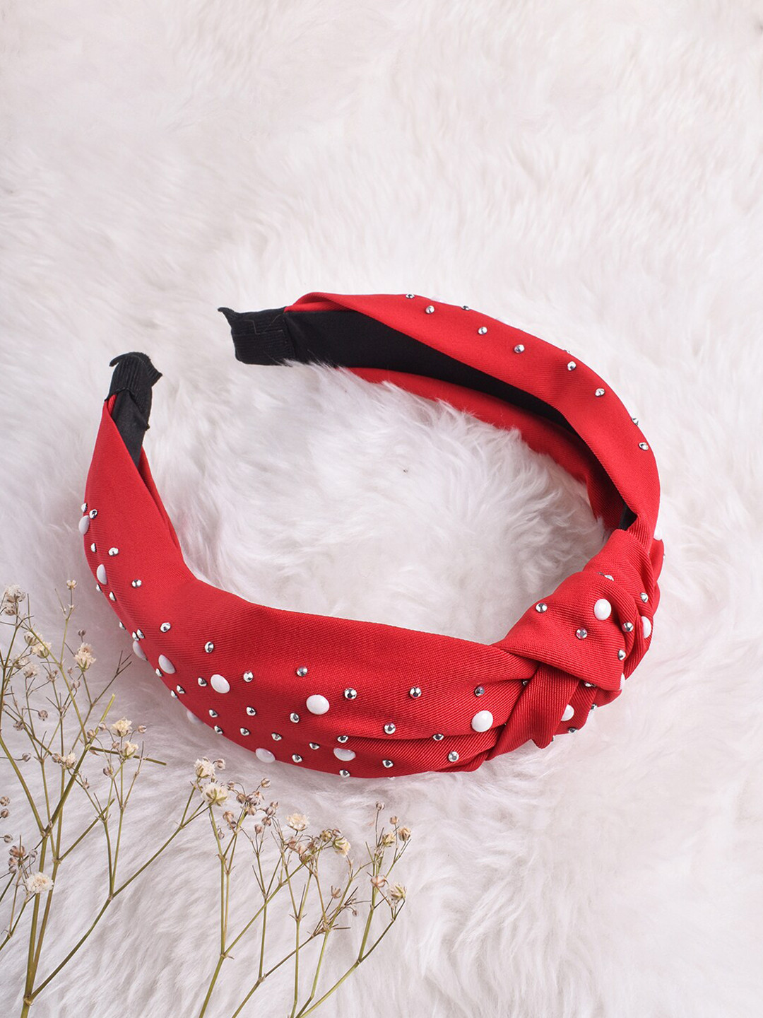 JOKER & WITCH Women Red Embellished Hair Band