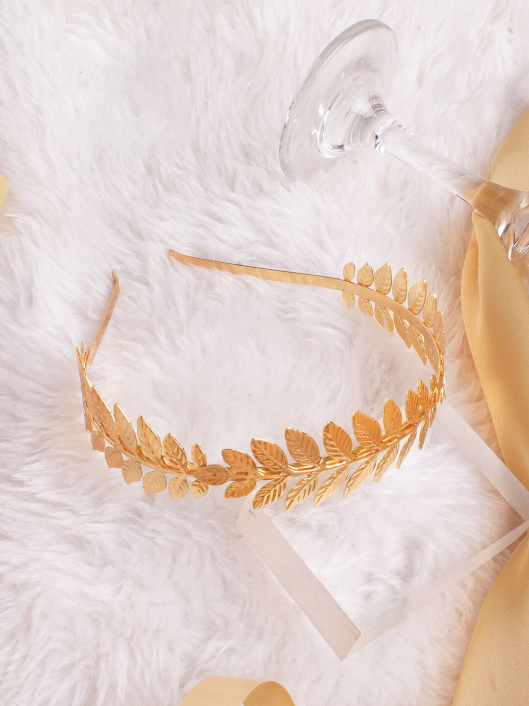 JOKER & WITCH Women Gold-Toned Fern Embellished Hairband