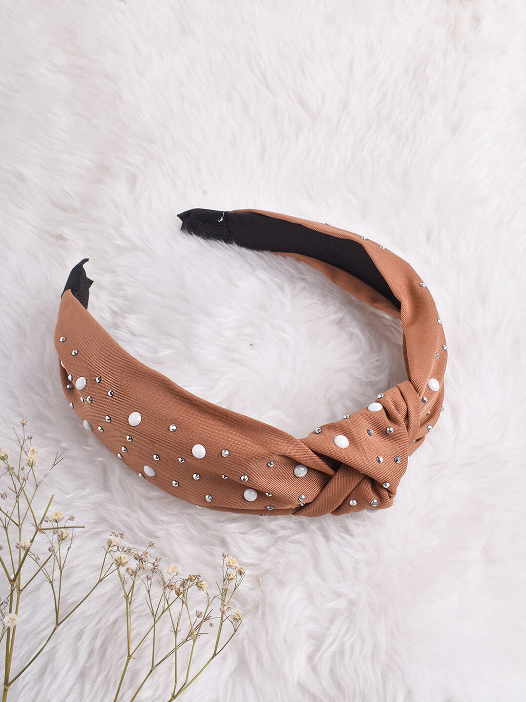 JOKER & WITCH Women Brown & White Ronnie Pearl Loght  Hairband