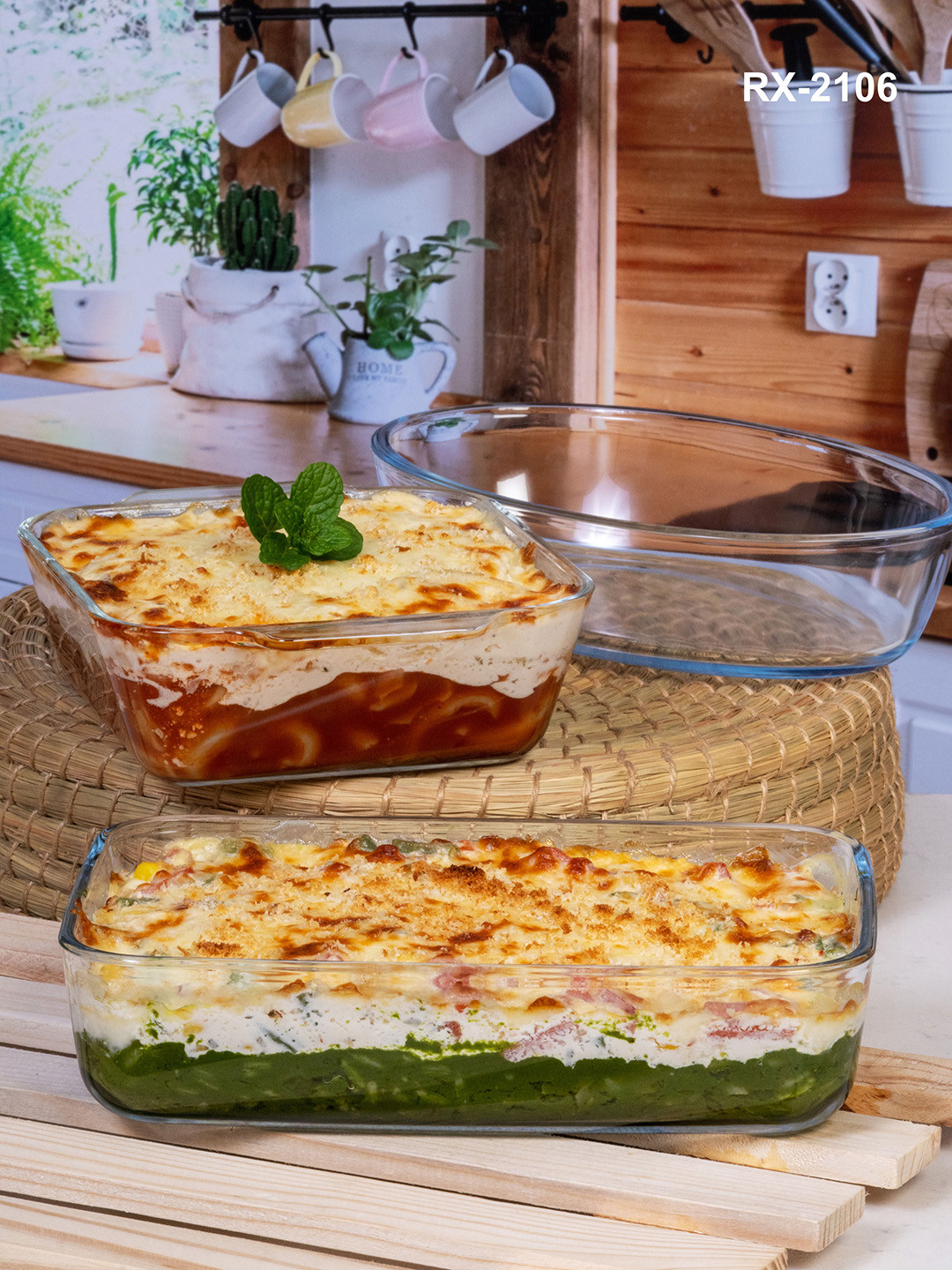 Roxx Set Of 3 Transparent Glass Baking Dish