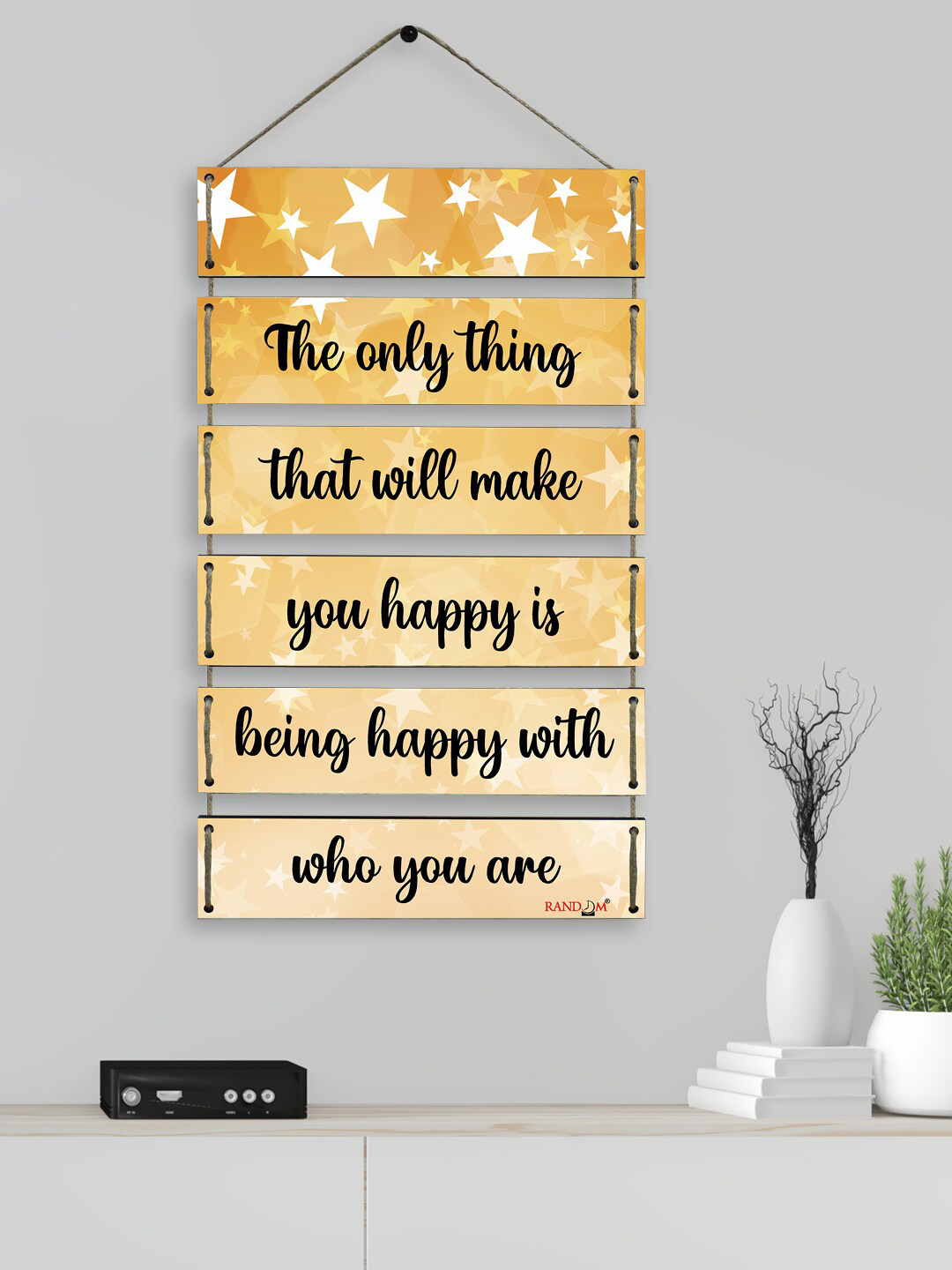 RANDOM Motivational Quotes MDF Glossy Hanging Hall 6Pcs Wall Hangings-23.6In