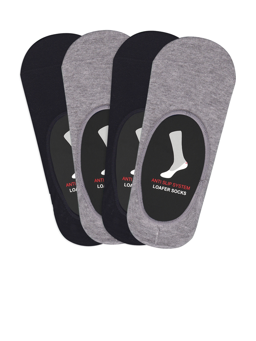 Balenzia Men Pack of 4 Anti Slip Loafer Shoeliner Socks