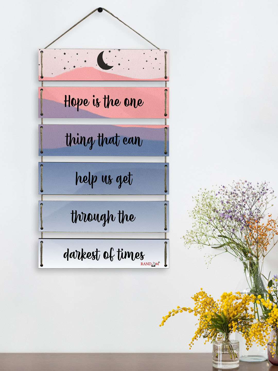 RANDOM Motivational Quotes MDF Matte Hanging Hall 6Pcs Wall Hangings-23.6In
