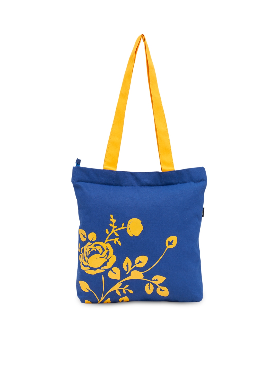 Buy HAQEEBA Blue Yellow Printed Tote Bag Handbags for Women