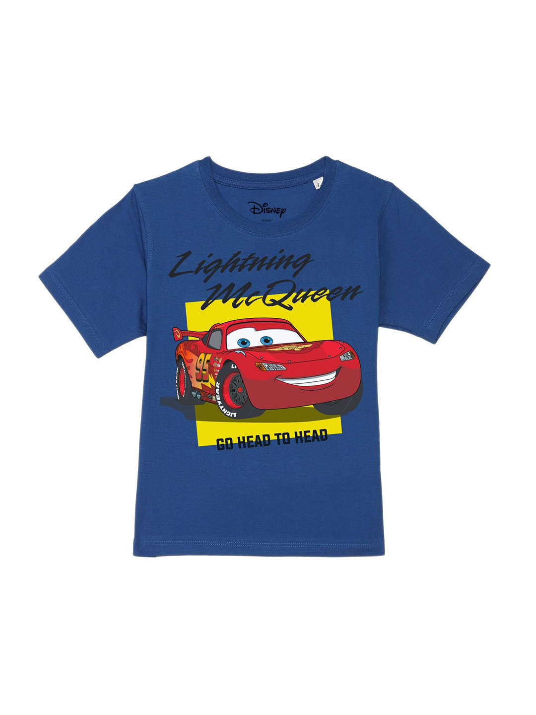 Disney by Wear Your Mind Boys Blue Cars Printed Cotton T-shirt
