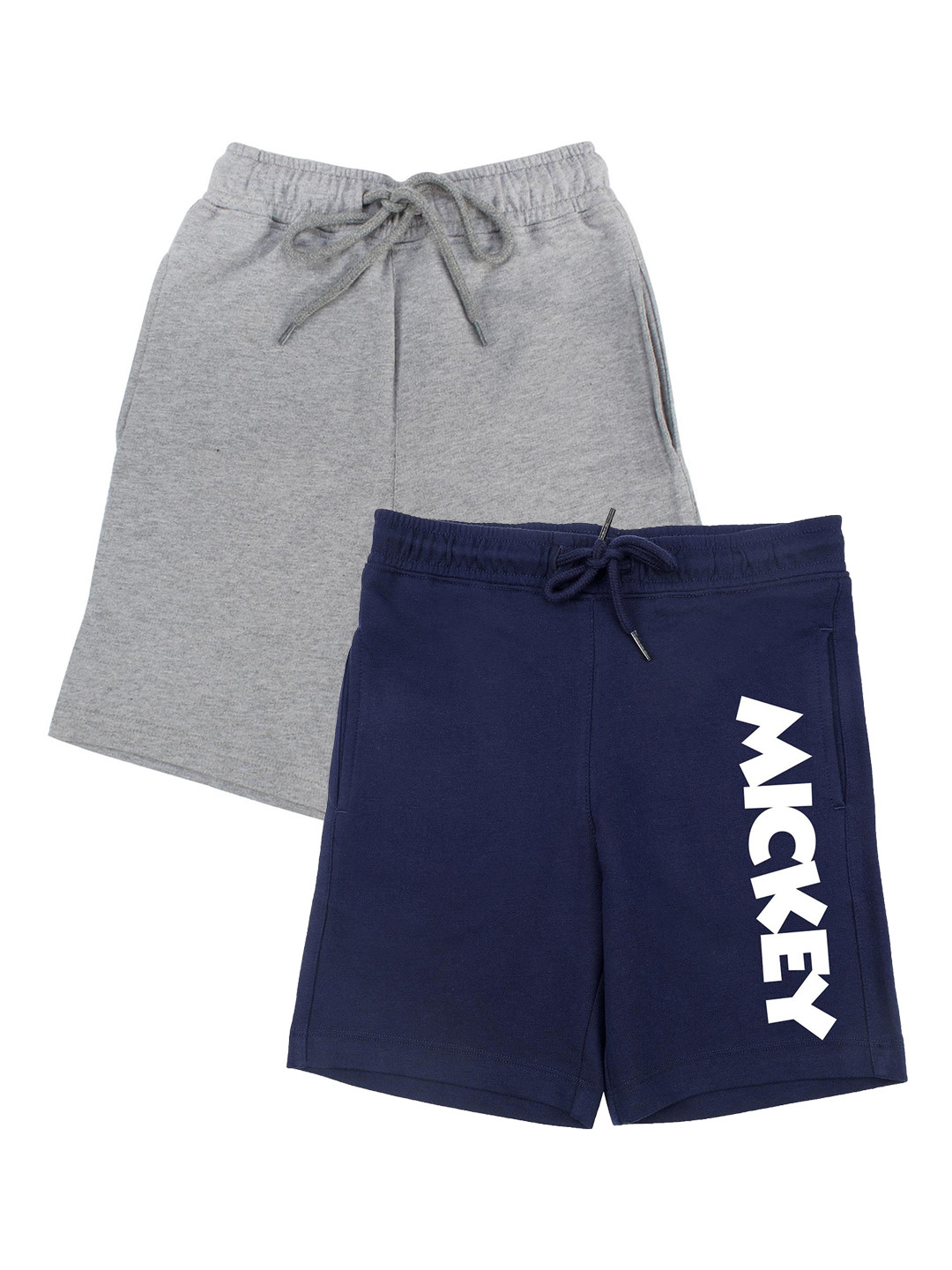 Disney by Wear Your Mind Boys Pack of 2 Navy Blue & Grey Printed Mickey Mouse Shorts