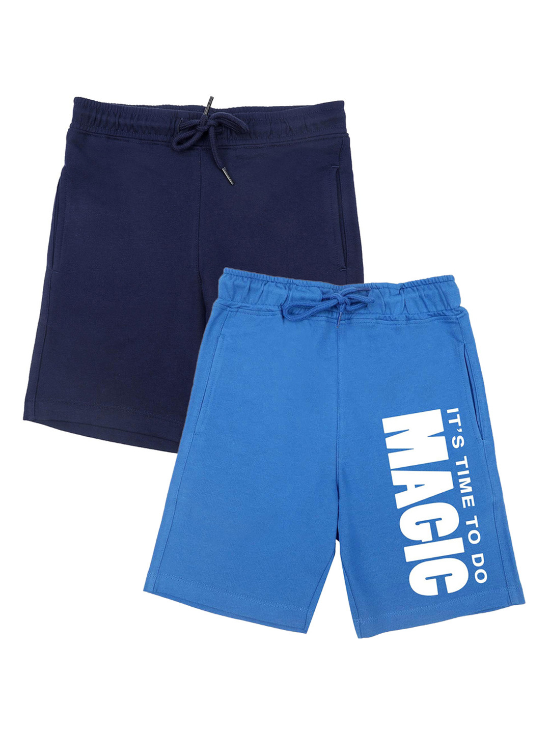 Harry Potter by Wear Your Mind Boys Pack Of 2 Navy Blue & Blue Printed Harry Potter Shorts