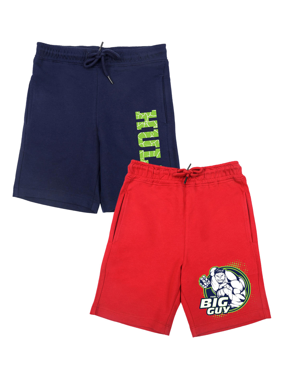 Marvel by Wear Your Mind Boys Red & Navy Blue Pack of 2 Printed Marvel Shorts