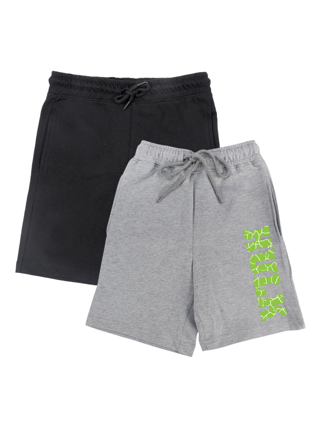 Marvel by Wear Your Mind Boys Set Of 2 Black & Grey Humour and Comic Printed Shorts