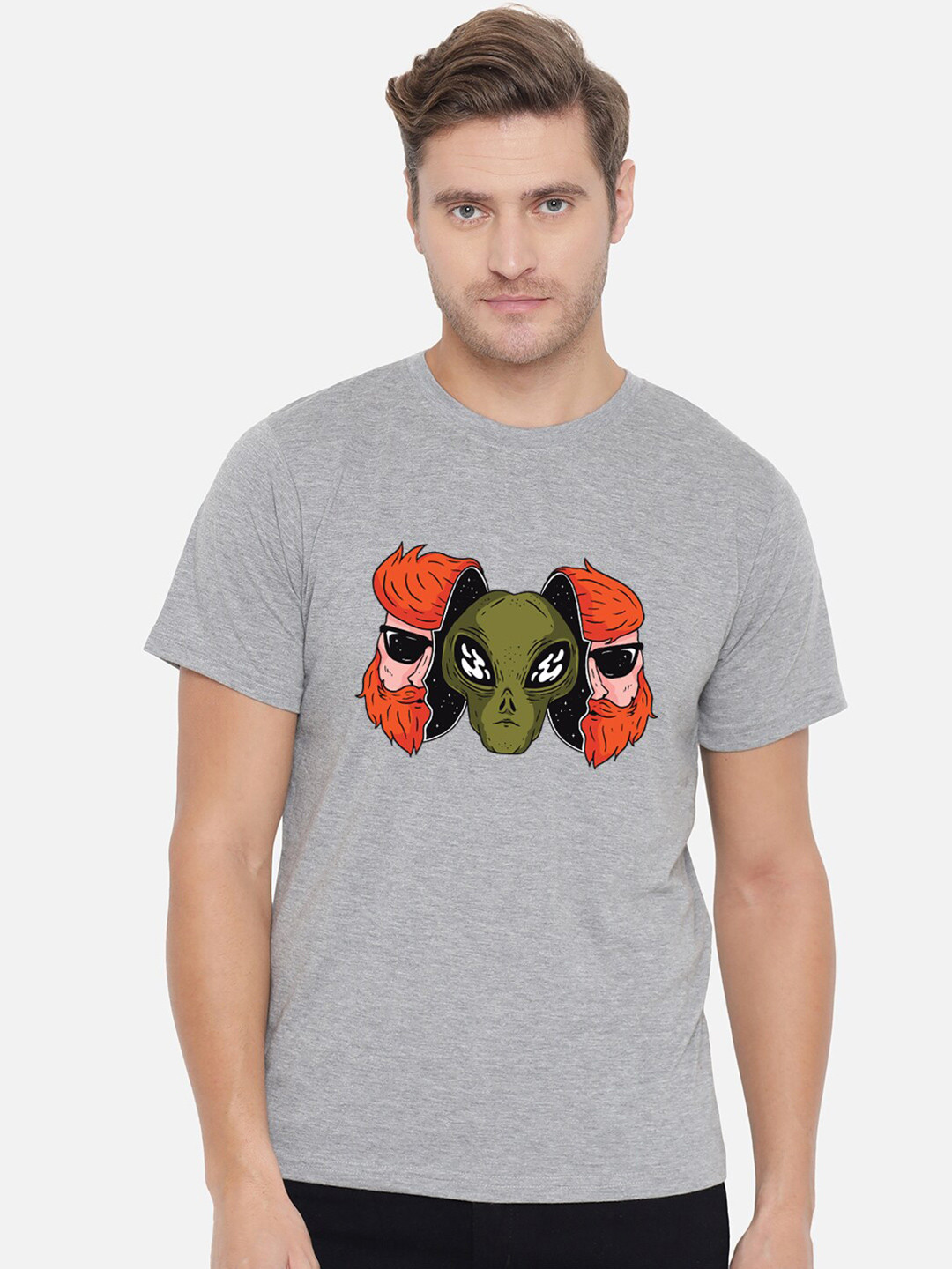 FFLIRTYGO Men Grey Printed T-shirt