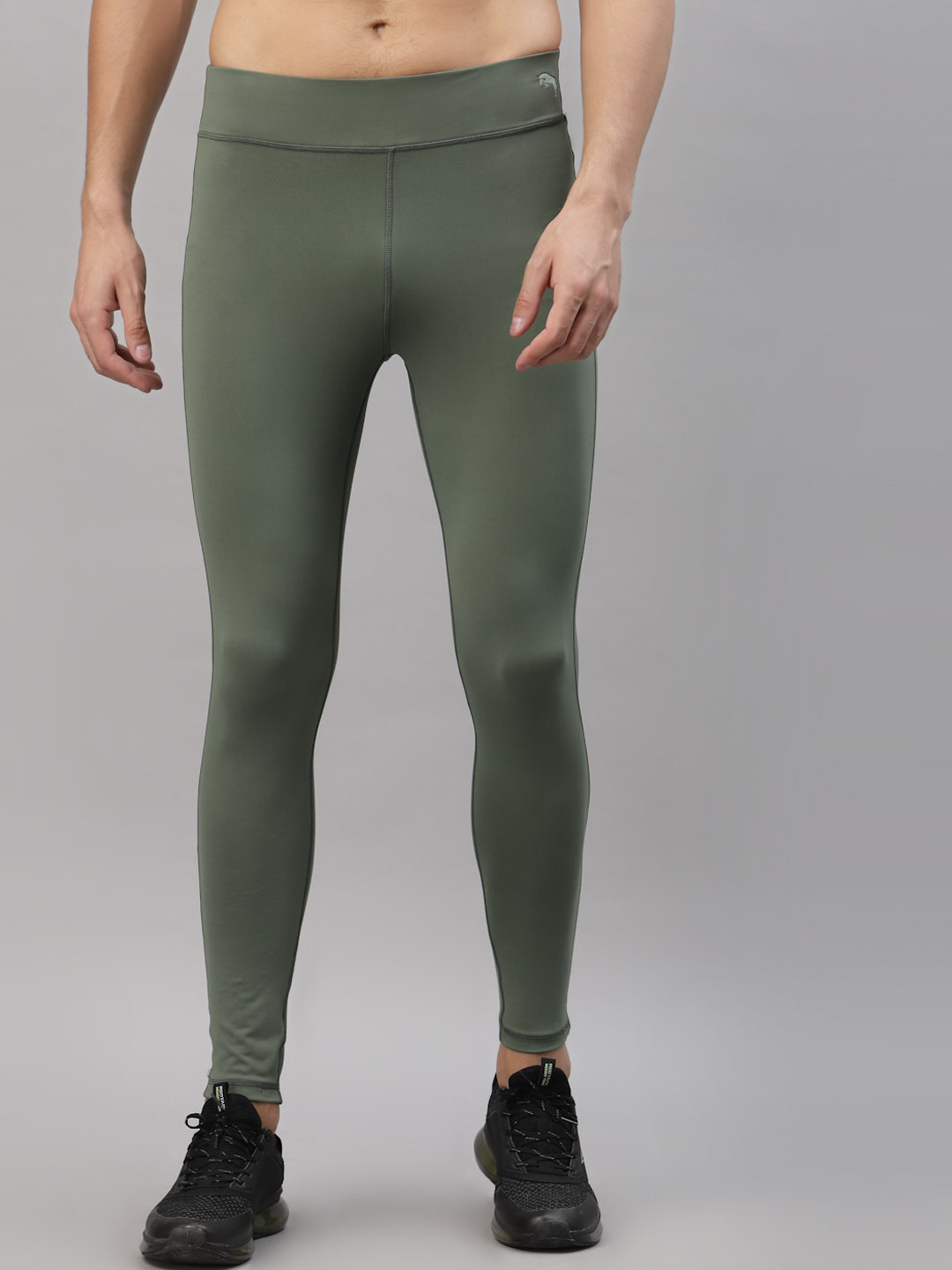 JUMP USA Men Green Solid Regular Fit Tights