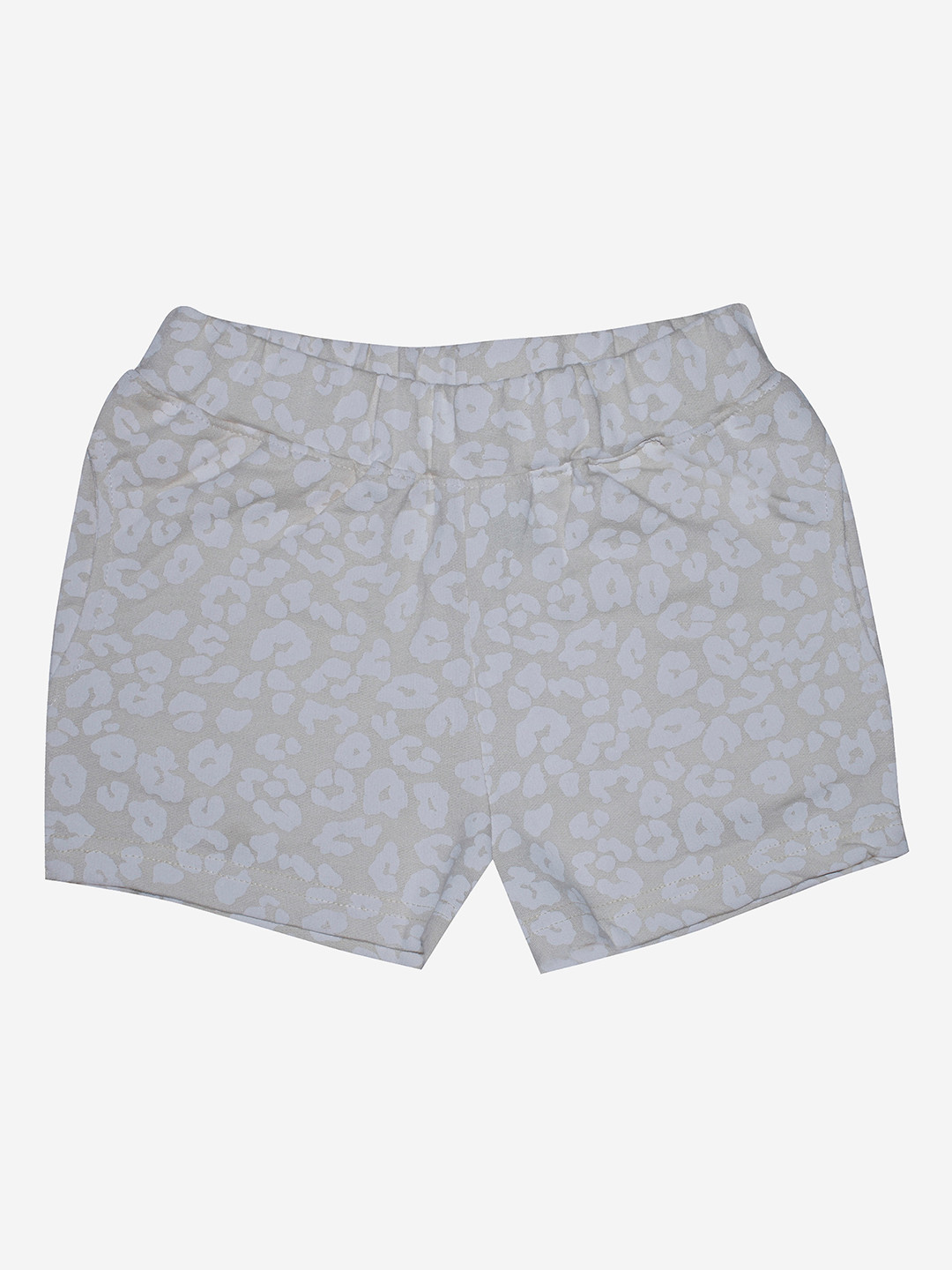 KiddoPanti Girls Off White Floral Printed Hot Pants Shorts