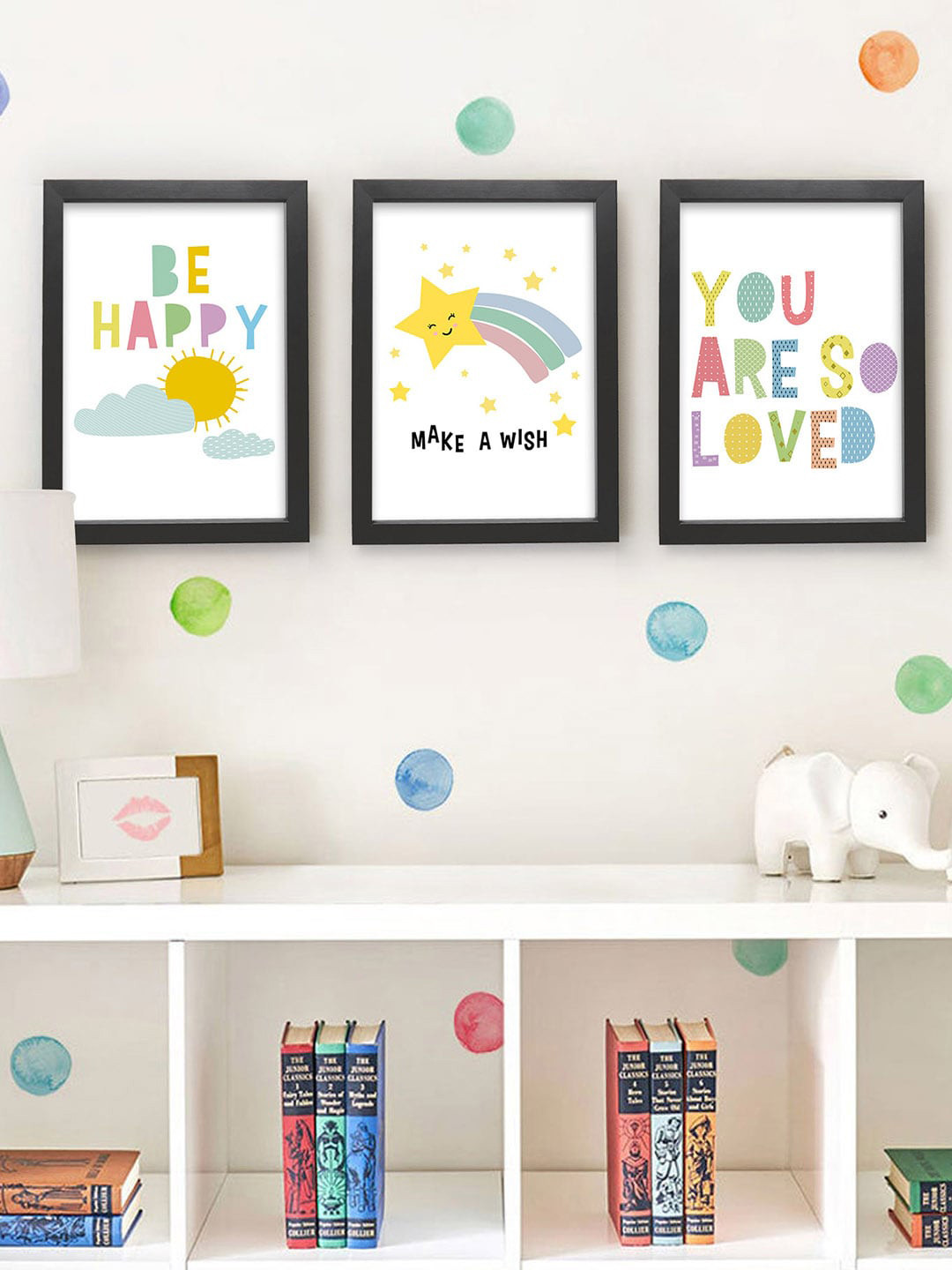 TIED RIBBONS Set of 3 Quotes Framed Wall Art Paintings