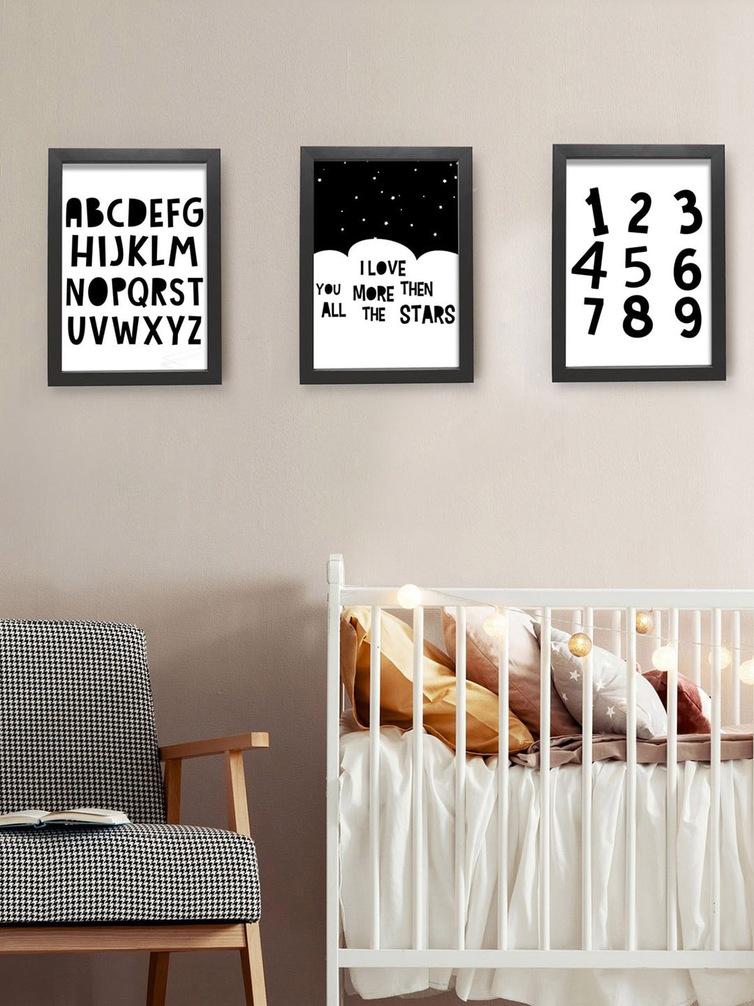 TIED RIBBONS White 3 Pcs Wall Living Room Rectangle Paintings Wall Art -13.58 x 9.84In