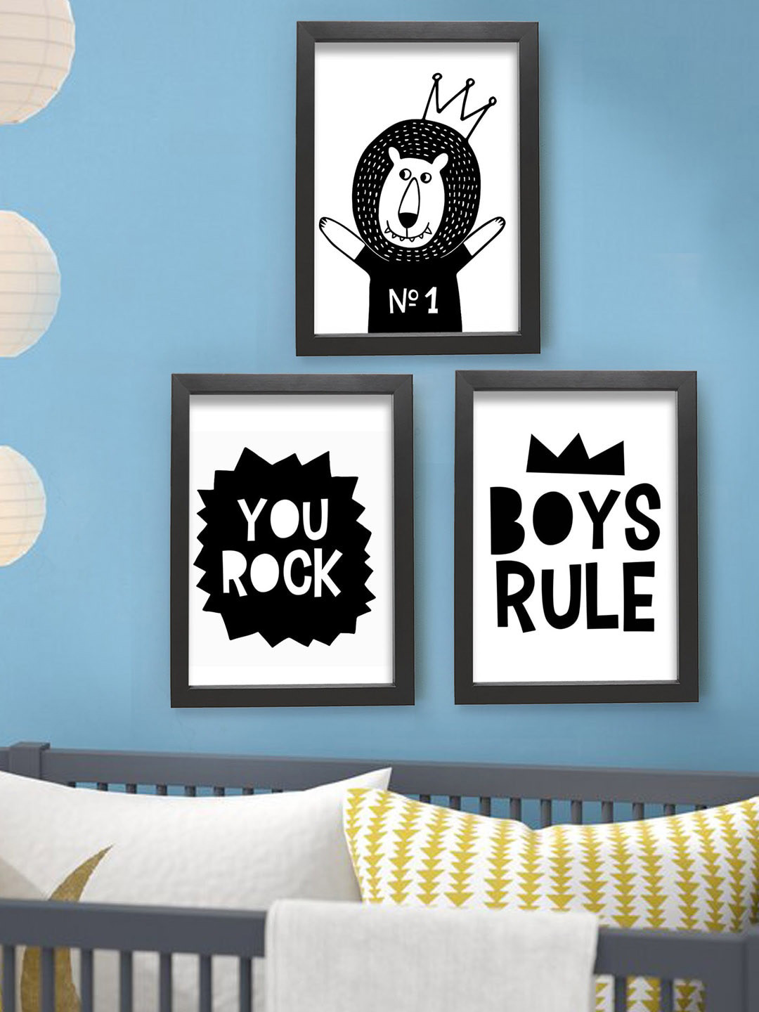 TIED RIBBONS Quotes MDF 3 Piece Wall Rectangle Paintings Wall Art -13.6 x 10.2In