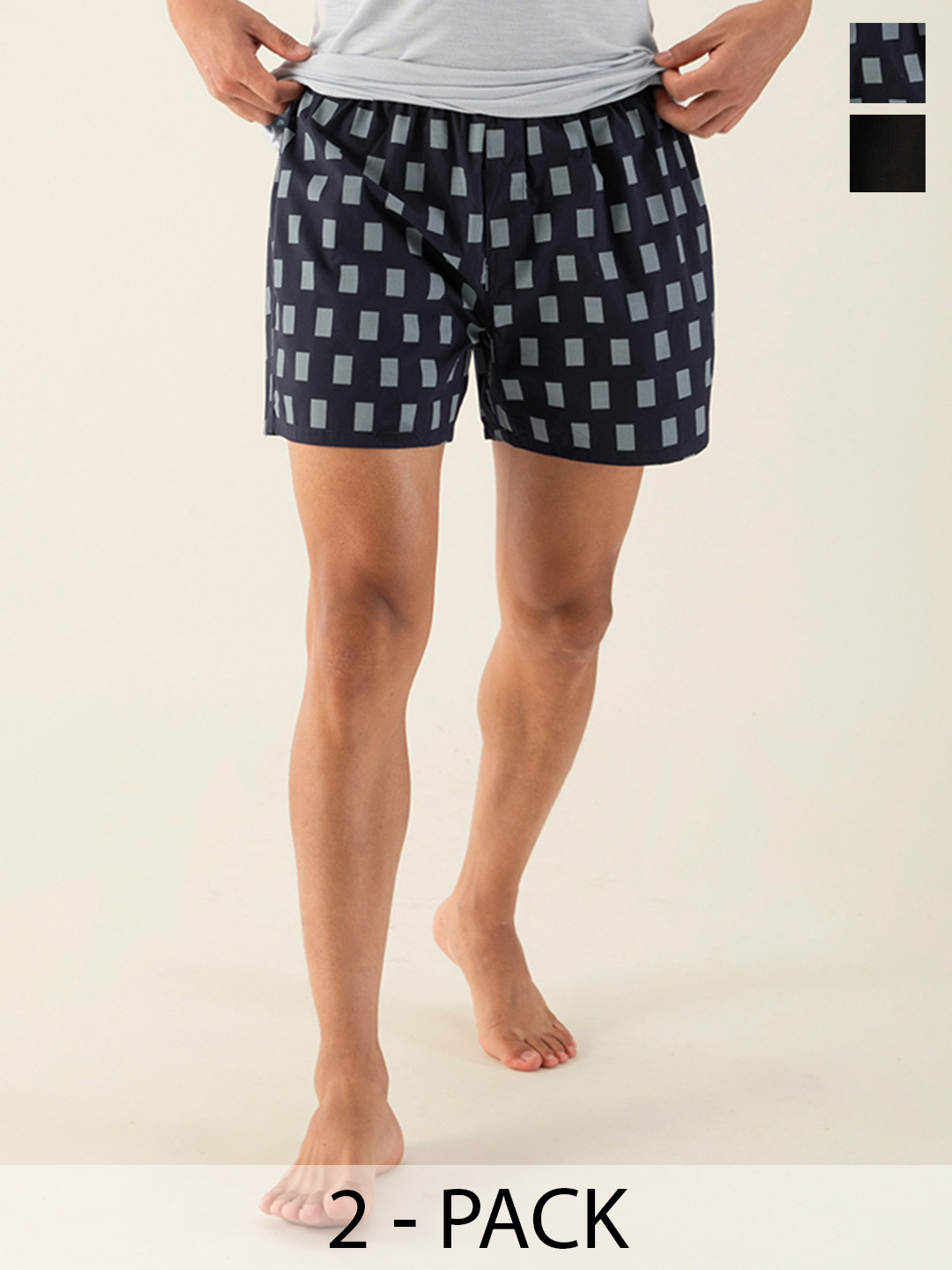 DAMENSCH Men Pack of 2 Assorted Ultra-Light Cotton Regular Fit Inner Boxer