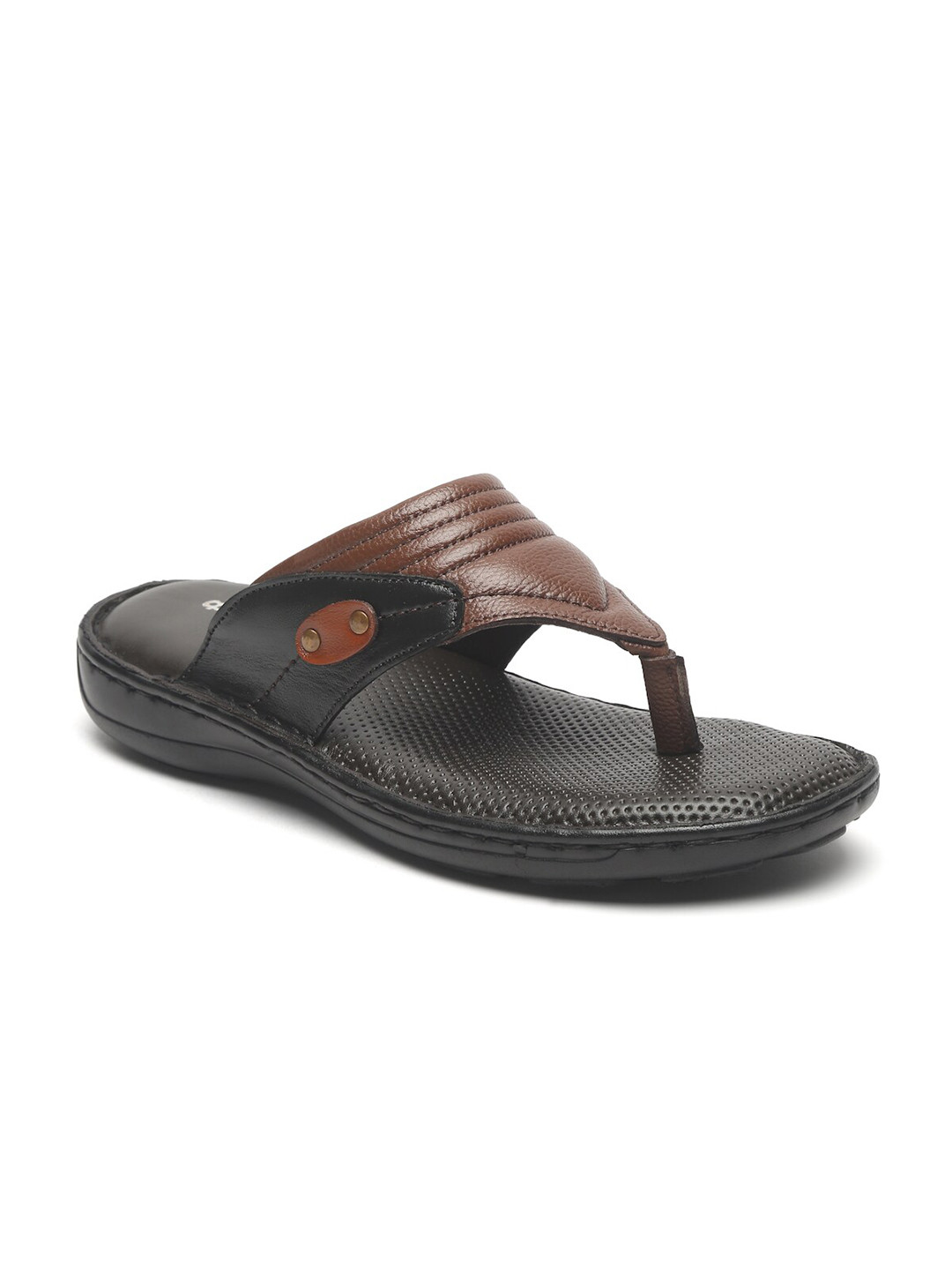 pelle albero Men Brown Leather Comfort Sandals