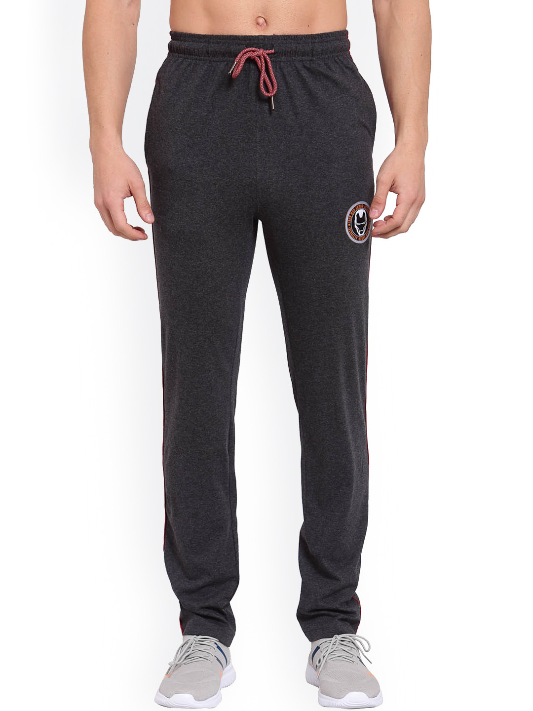 SPORTO Men Grey Melange Solid Cotton Track Pants