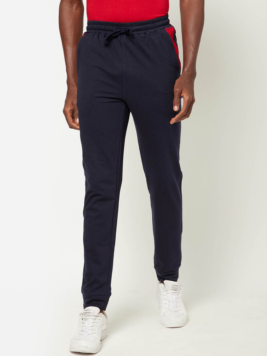 Sporto Men Navy Blue Solid Track Pants