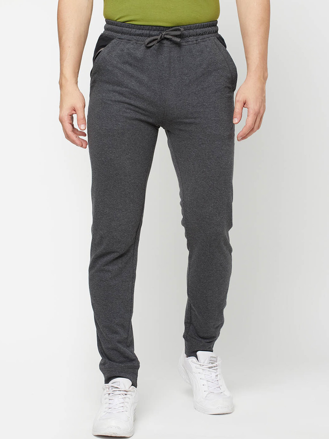 SPORTO Men Charcoal Grey Slim Fit Track Pants